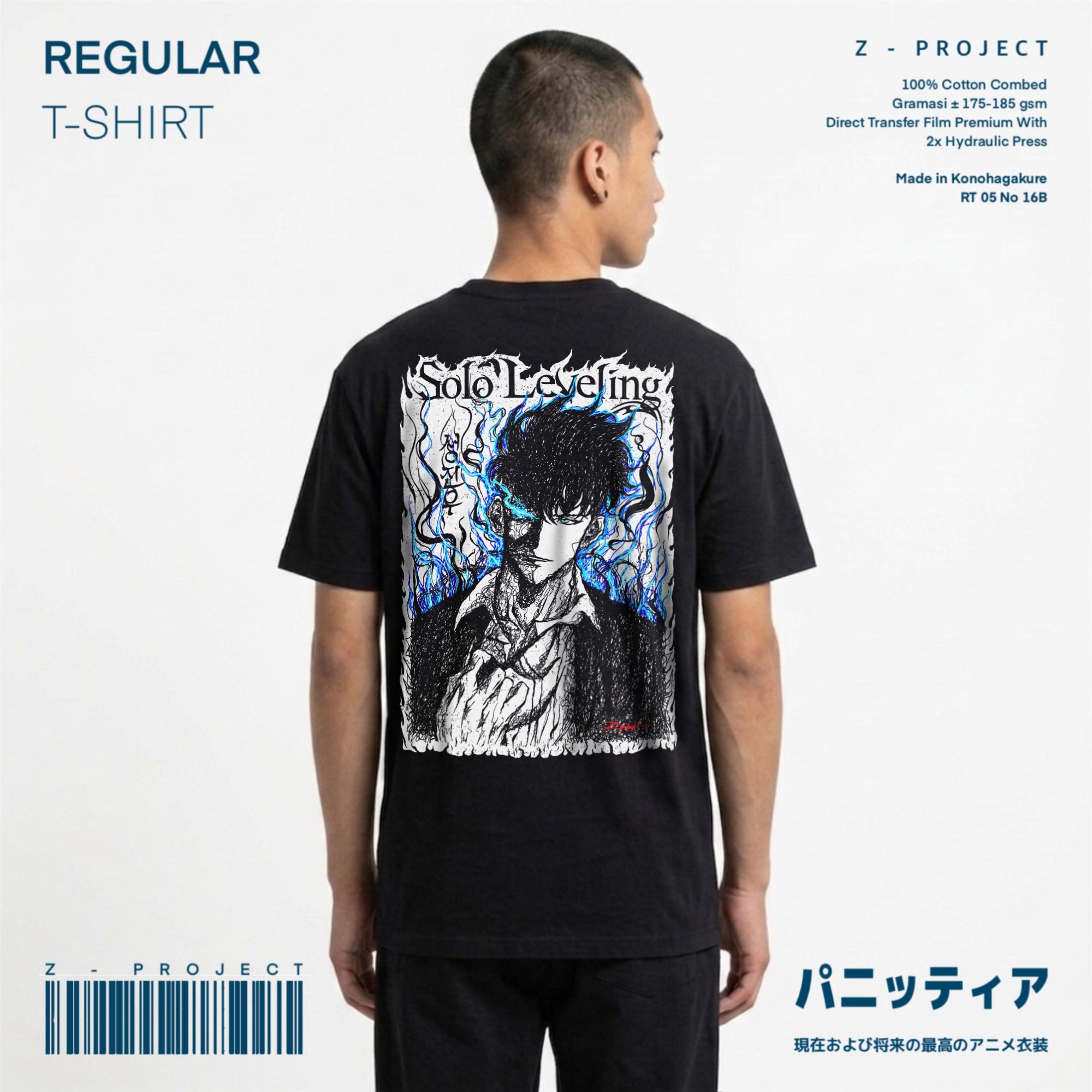 Zetproject Zetsu - Kaos Tshirt Anime Distro Hitam Pria Wanita Lengan Pendek - sung jinwoo