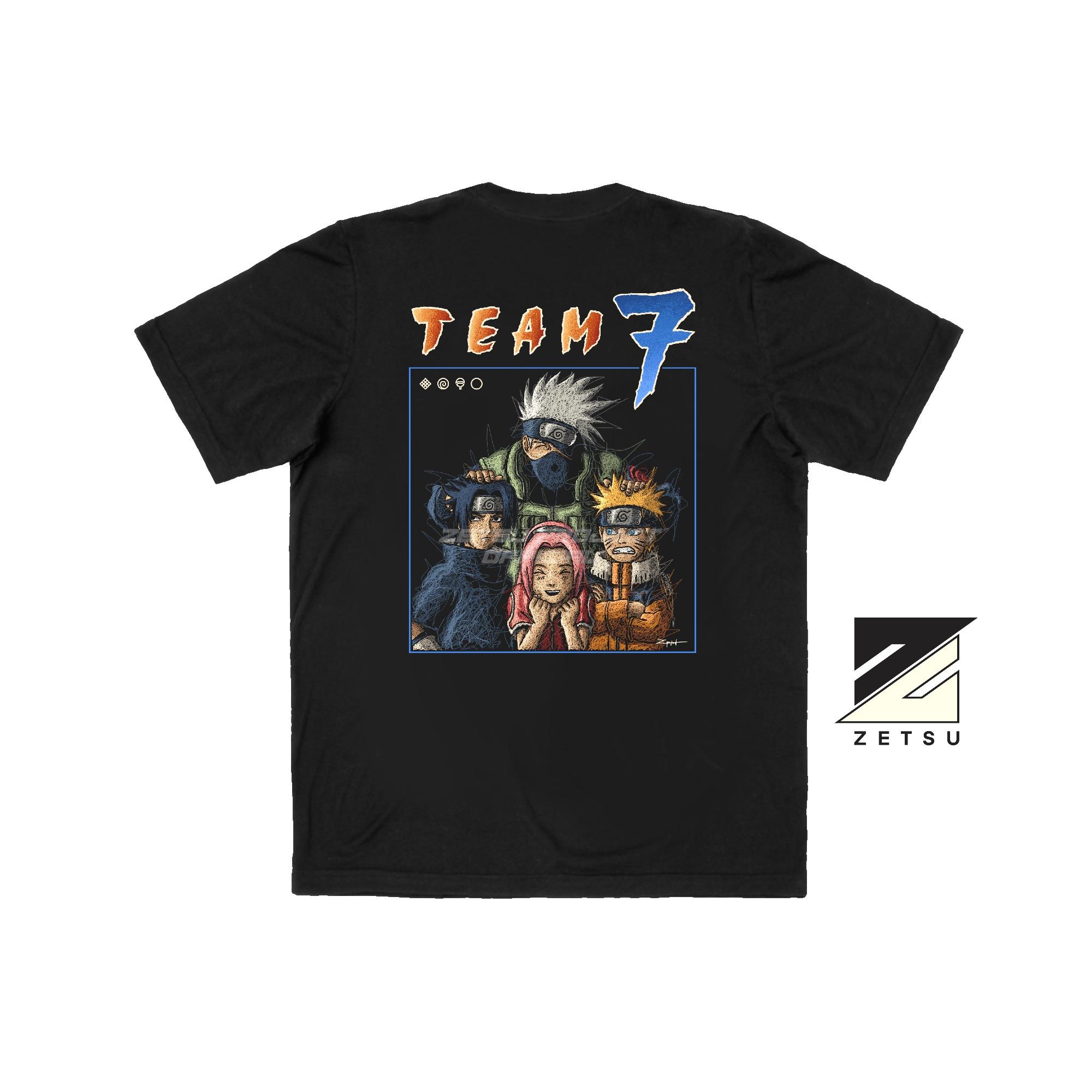 Zetproject Zetsu - Kaos Tshirt Anime Distro Hitam Pria Wanita Lengan Pendek - Team 7-3