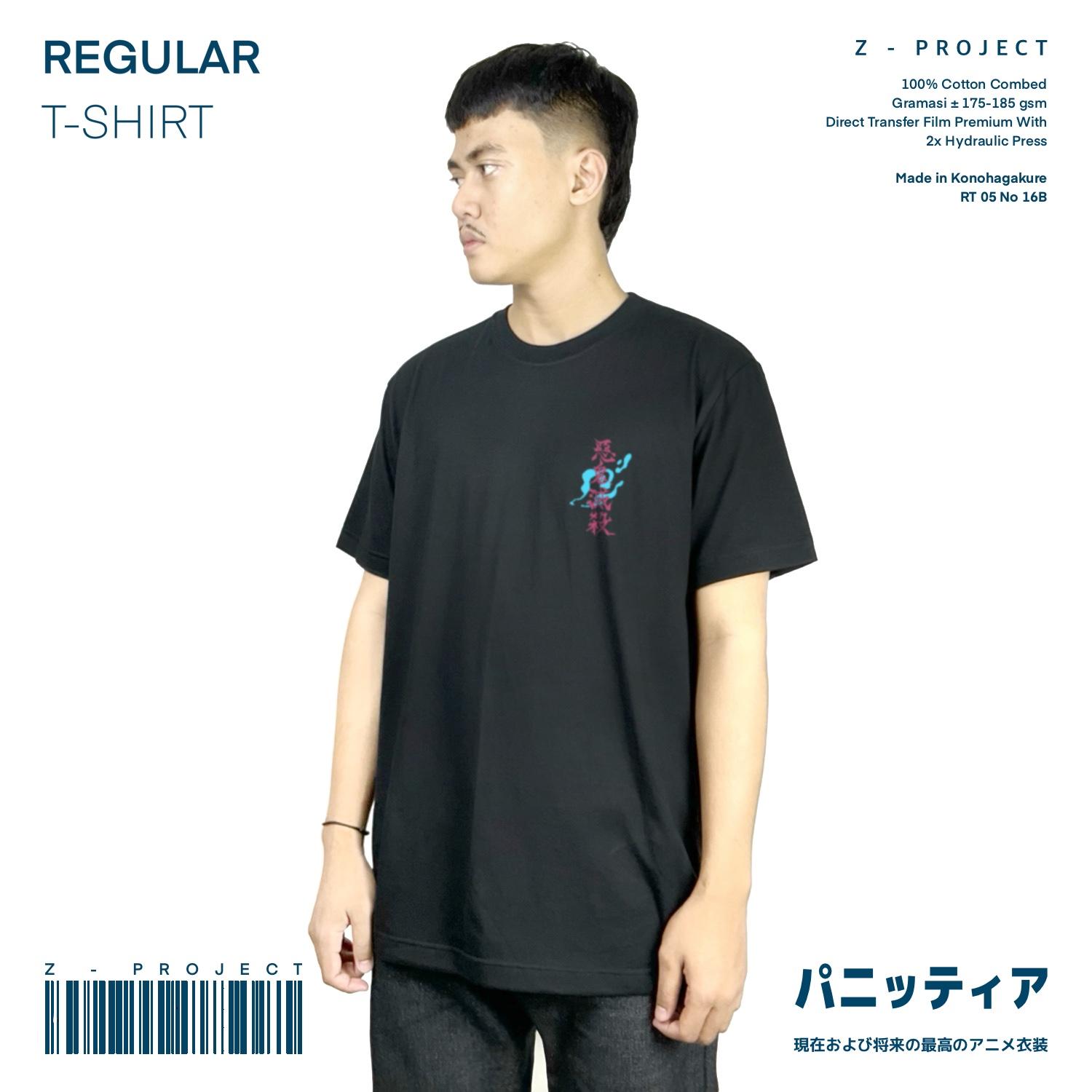 Zetproject Zetsu - Kaos Tshirt Anime Distro Hitam Pria Wanita Lengan Pendek - Giyu Tomioka-2