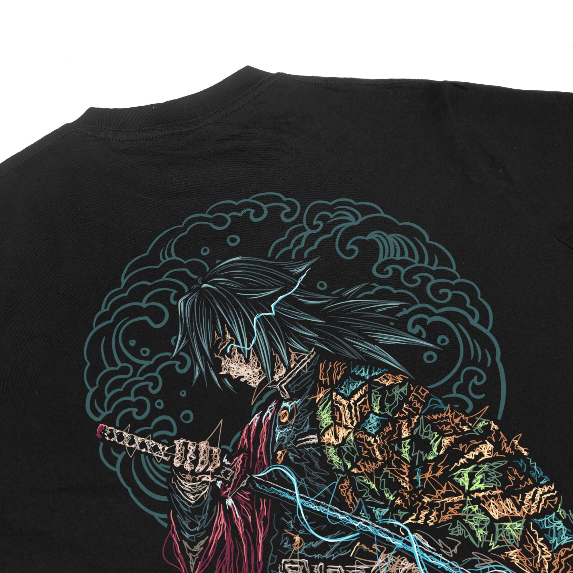 Zetproject Zetsu - Kaos Tshirt Anime Distro Hitam Pria Wanita Lengan Pendek - Giyu Tomioka-5