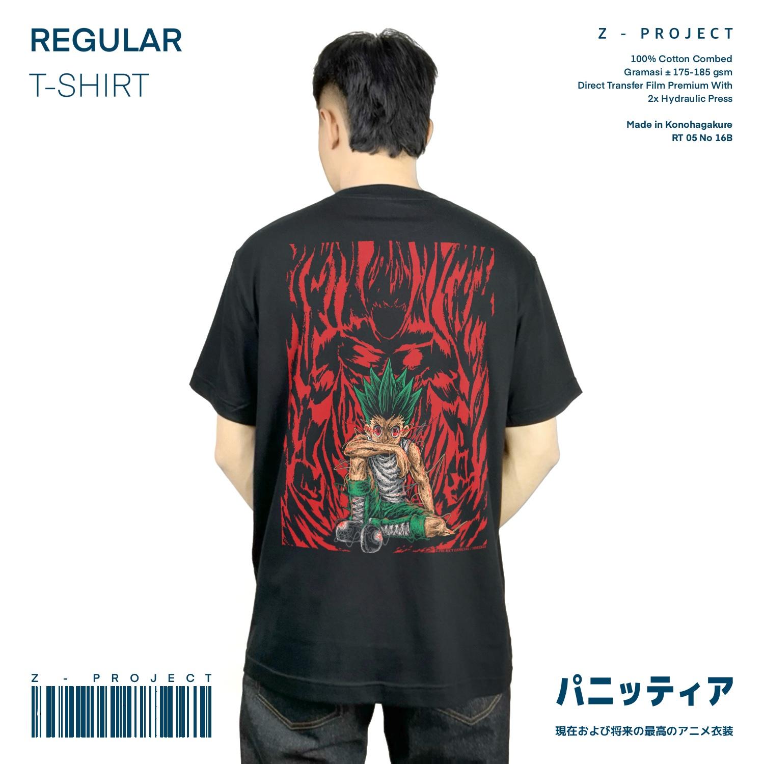 Zetproject Zetsu - Kaos Tshirt Anime Distro Hitam Pria Wanita Lengan Pendek - Gon