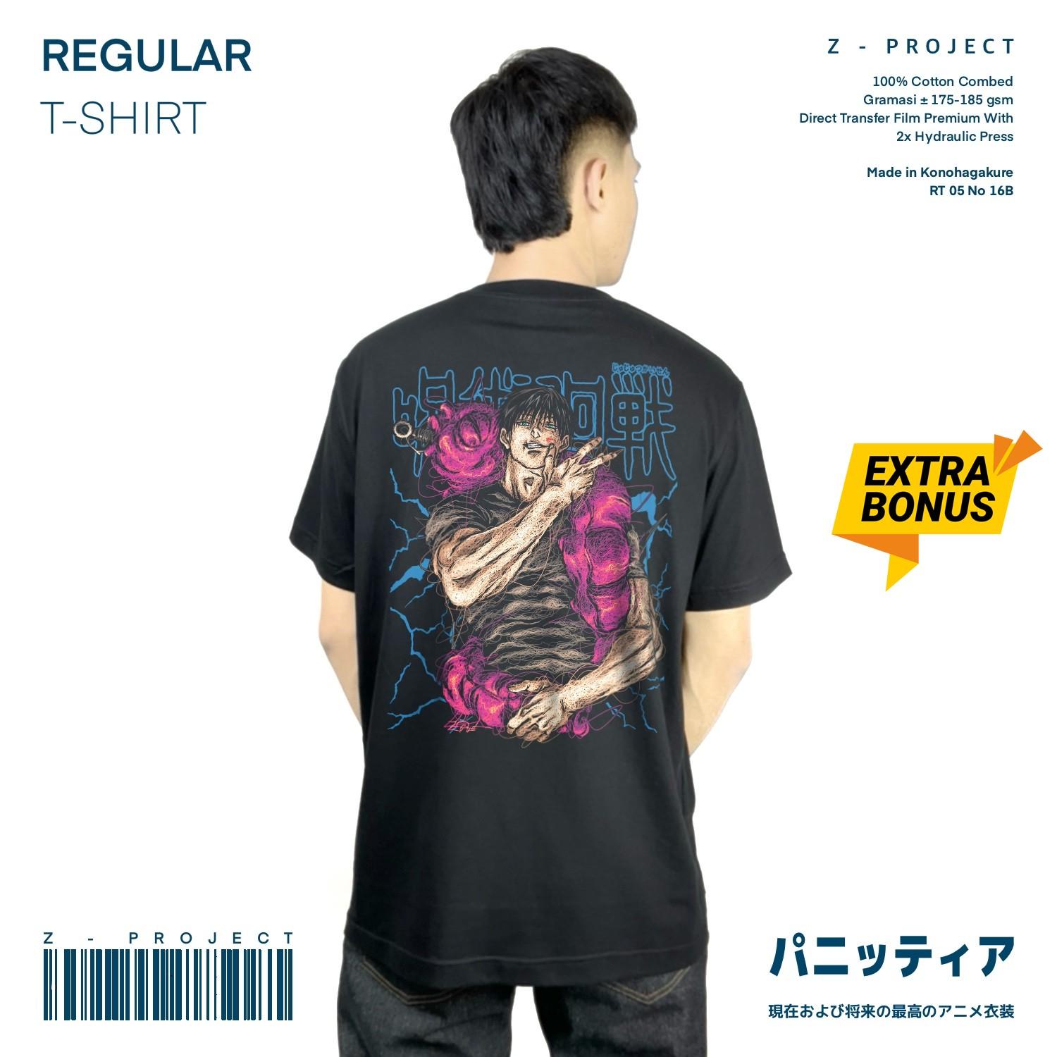 Zetproject Zetsu - Kaos Tshirt Anime Distro Hitam Pria Wanita Lengan Pendek - Toji