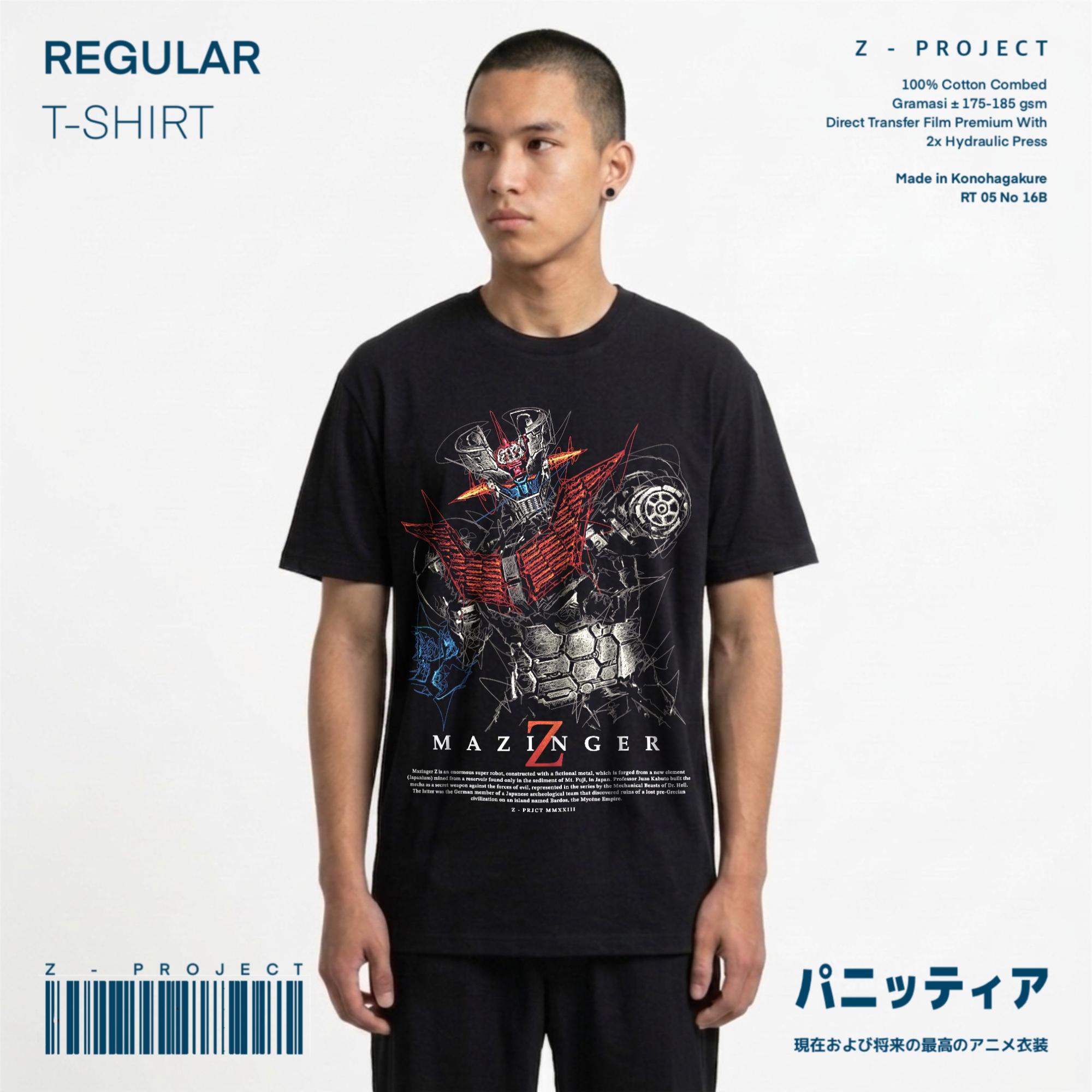 Zetproject Zetsu - Kaos Tshirt Anime Distro Hitam Pria Wanita Lengan Pendek - Mazinga