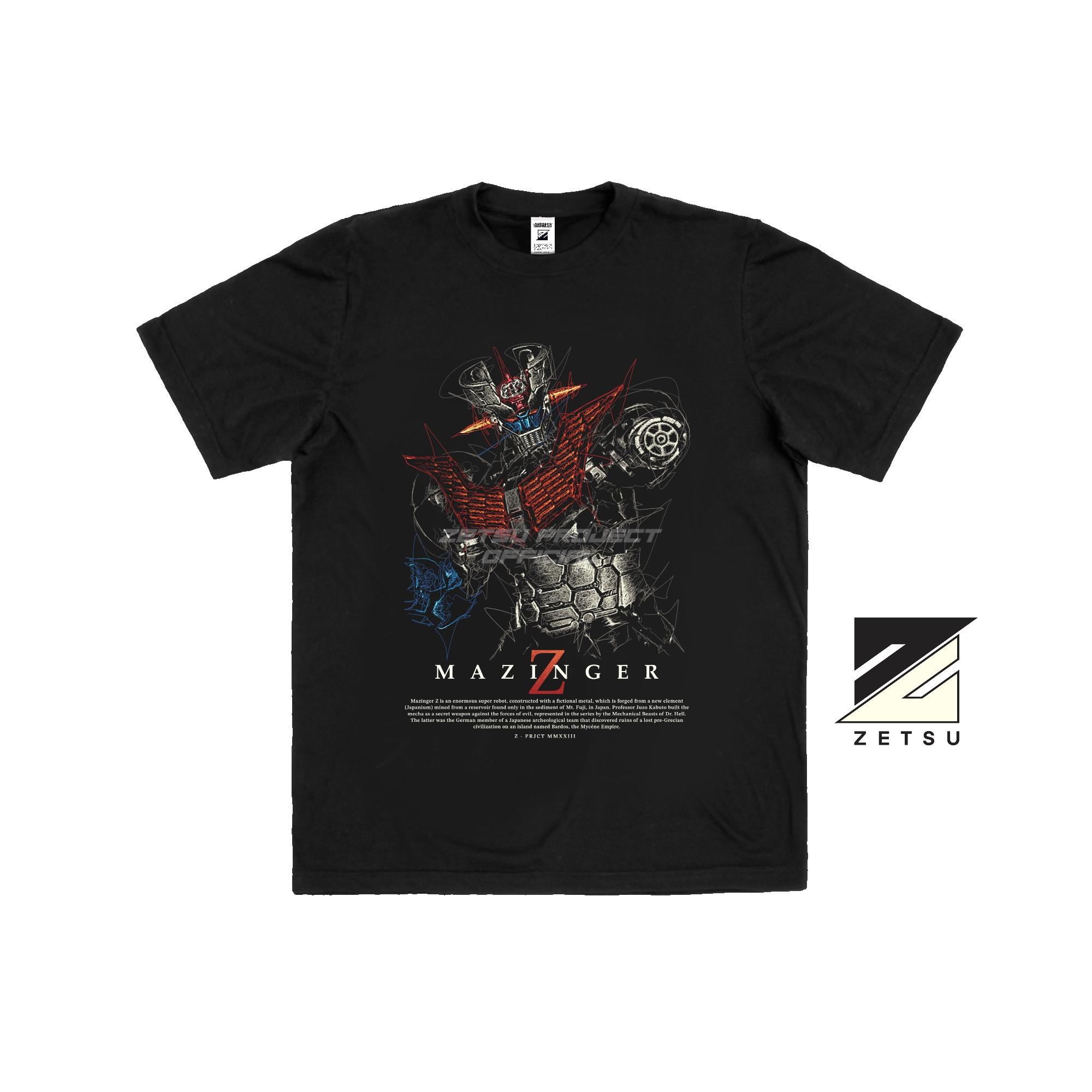 Zetproject Zetsu - Kaos Tshirt Anime Distro Hitam Pria Wanita Lengan Pendek - Mazinga-4