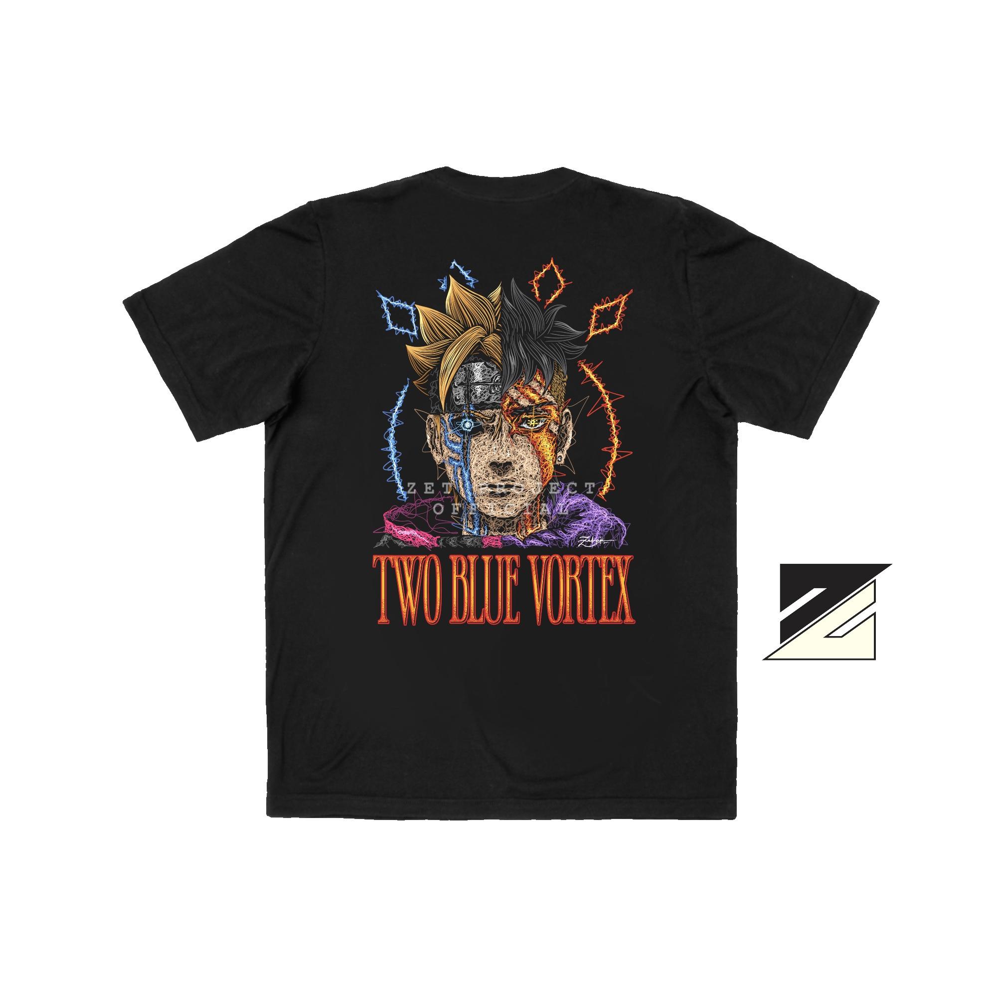 Zetproject Zetsu - Kaos Tshirt Anime Distro Hitam Pria Wanita Lengan Pendek - Two Blue Vortex-4