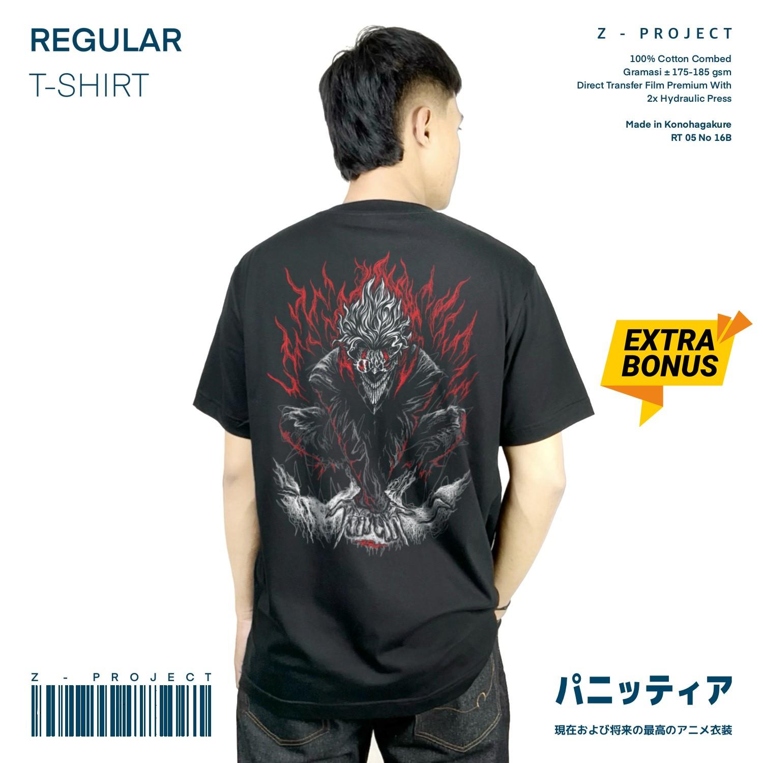 Zetproject Zetsu - Kaos Tshirt Anime Distro Hitam Pria Wanita Lengan Pendek - Okarun