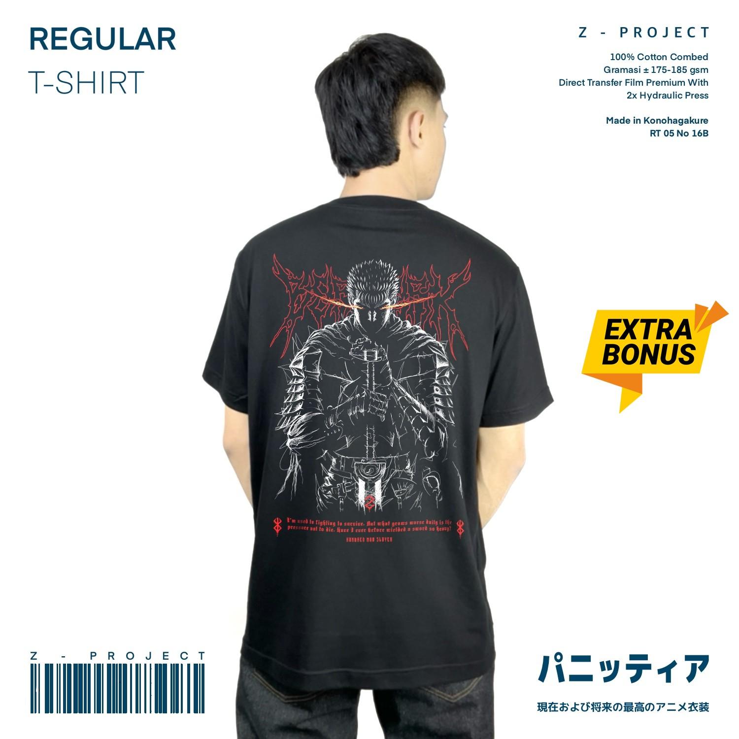 Zetproject Zetsu - Kaos Tshirt Anime Distro Hitam Pria Wanita Lengan Pendek - Guts