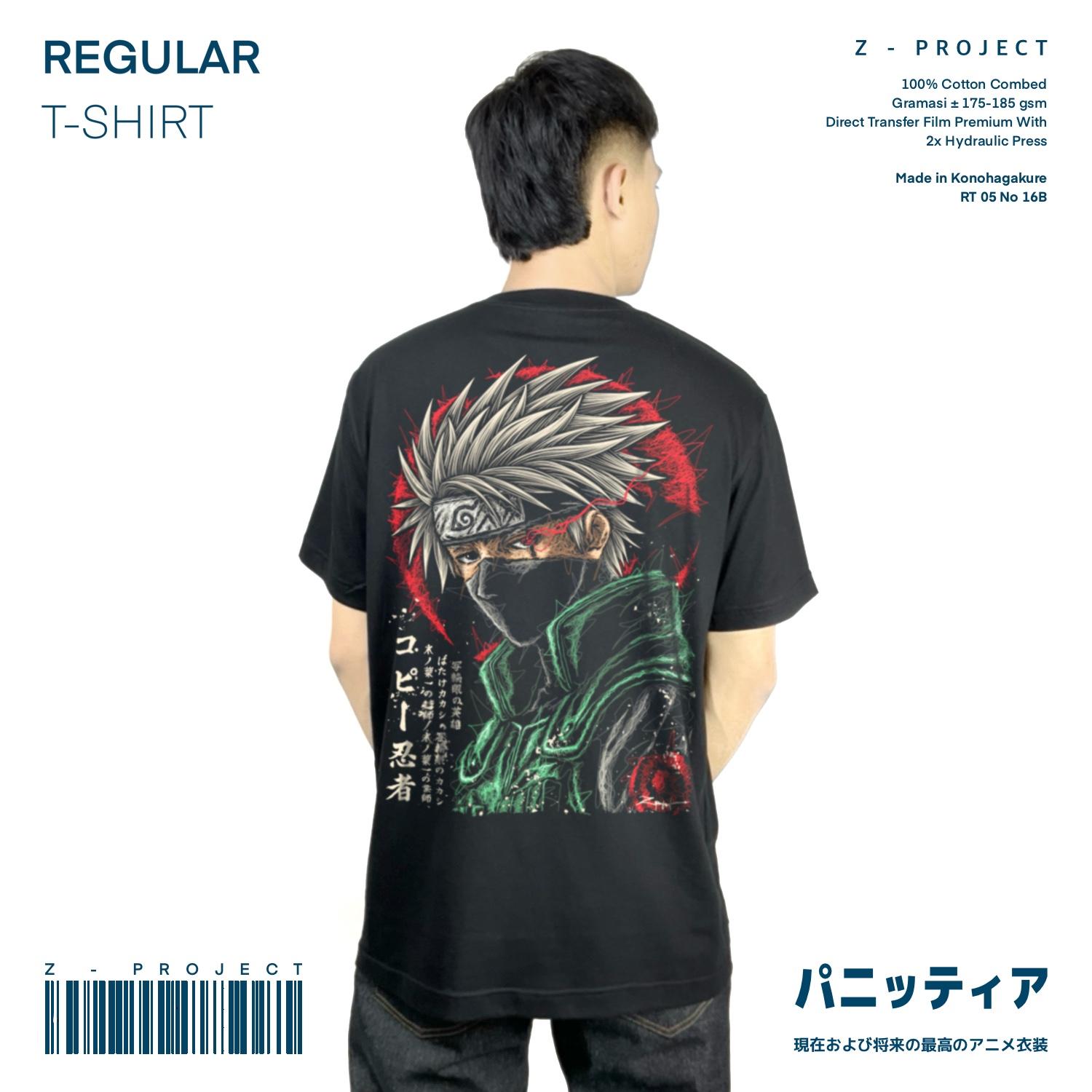 Zetproject Zetsu - Kaos Tshirt Anime Distro Hitam Pria Wanita Lengan Pendek - Kakashi