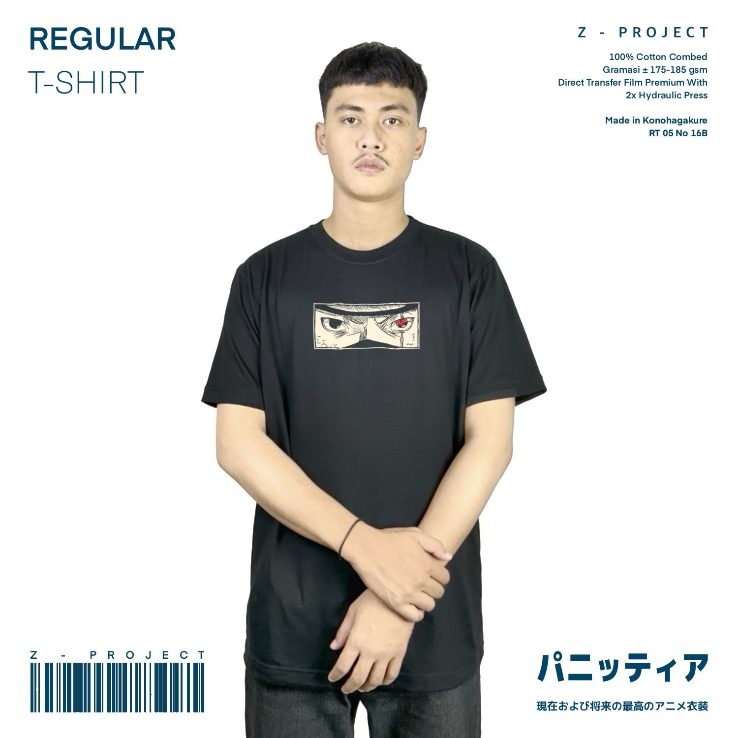 Zetproject Zetsu - Kaos Tshirt Anime Distro Hitam Pria Wanita Lengan Pendek - Kakashi-3