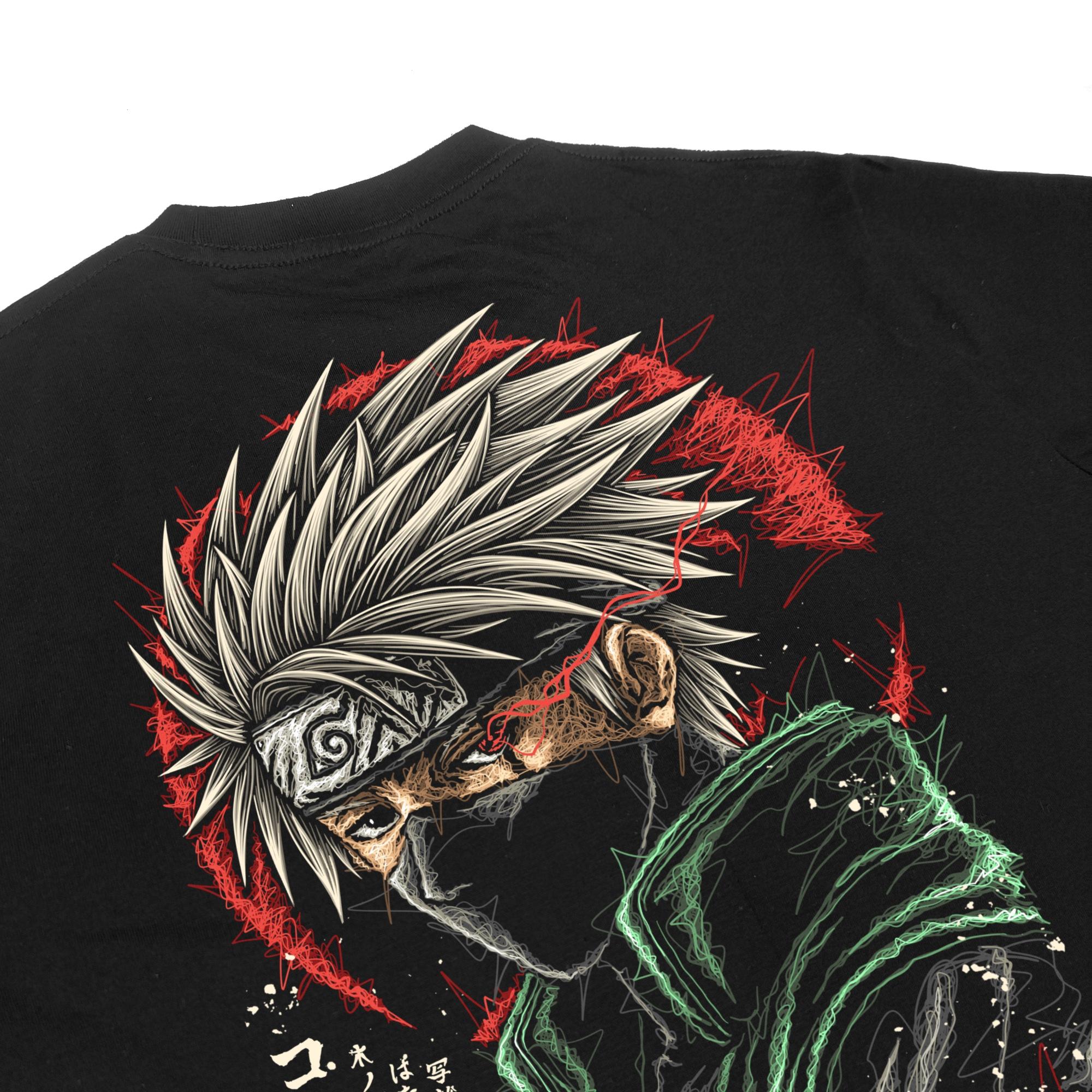 Zetproject Zetsu - Kaos Tshirt Anime Distro Hitam Pria Wanita Lengan Pendek - Kakashi-5