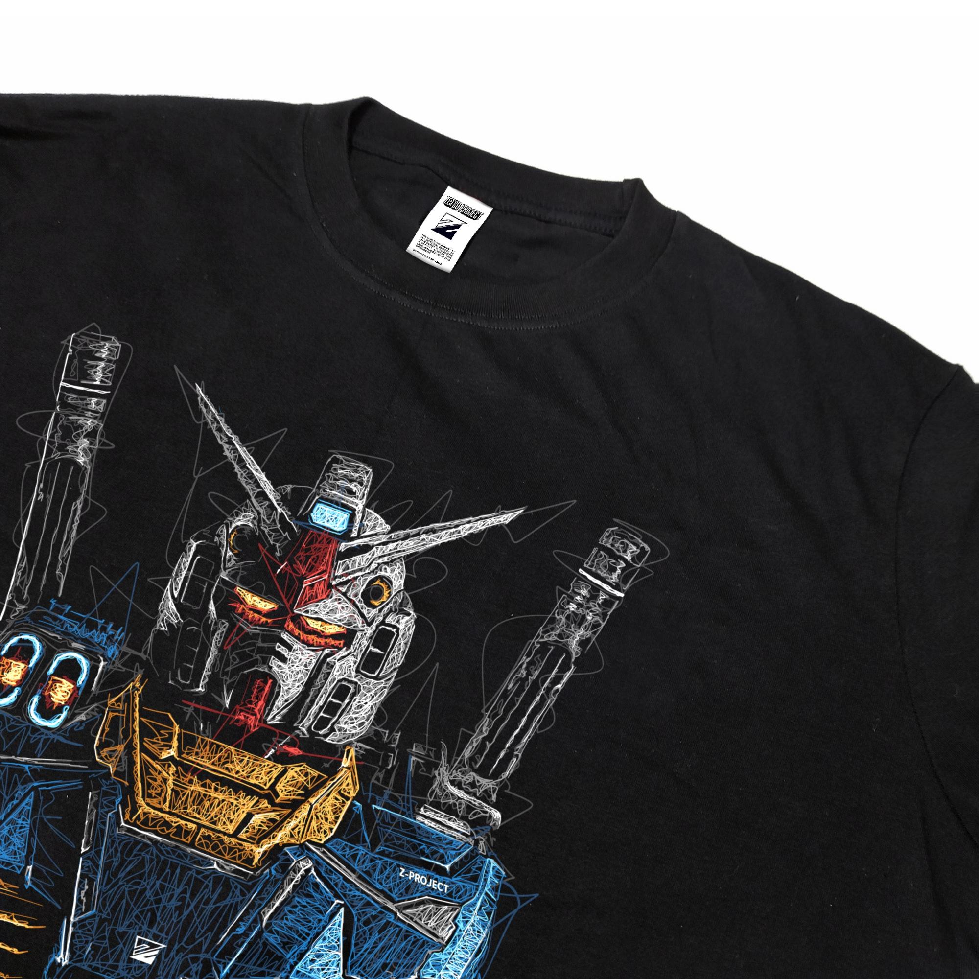 Zetproject Zetsu - Kaos Tshirt Anime Distro Hitam Pria Wanita Lengan Pendek - RX78 Mecha-4