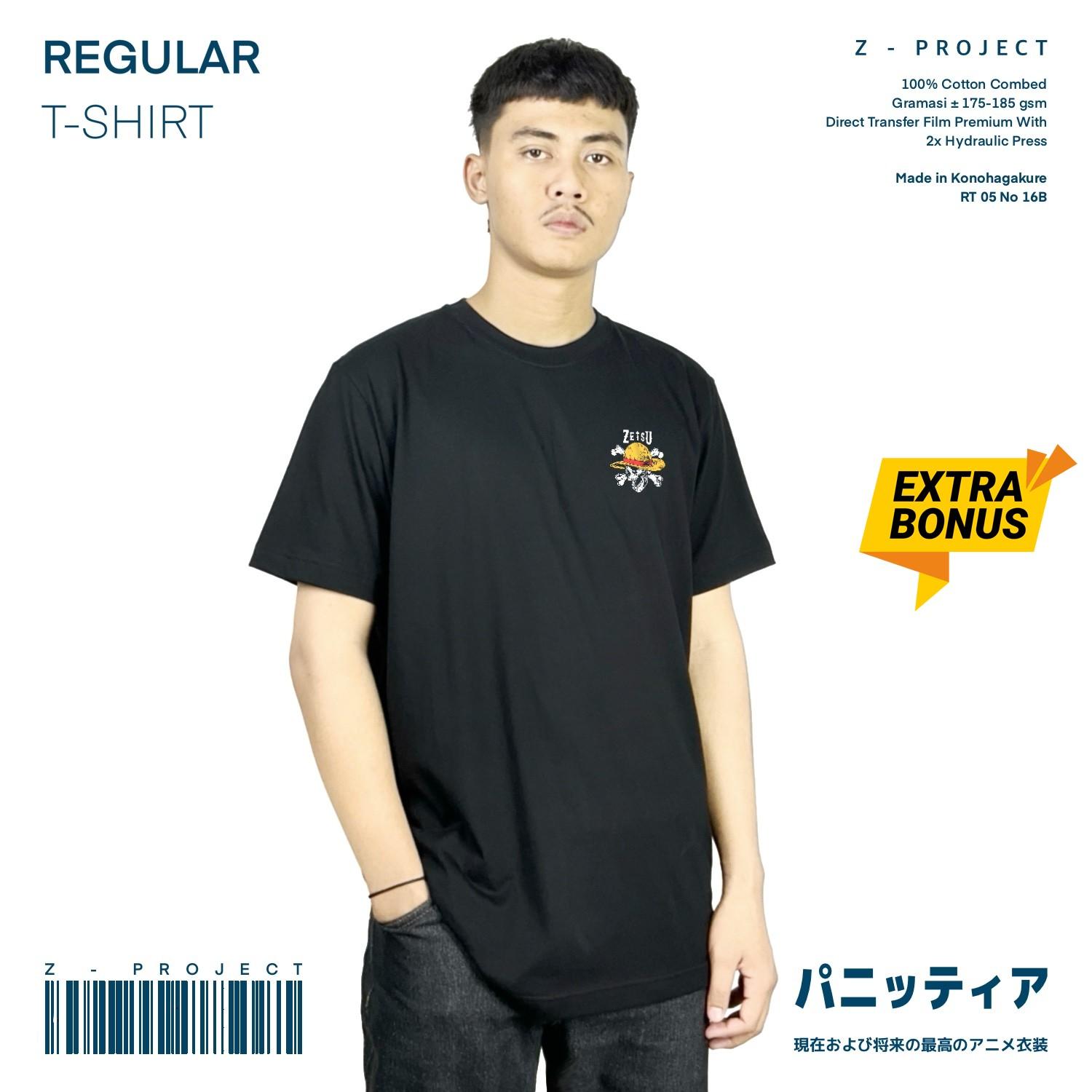 Zetproject Zetsu - Kaos Tshirt Anime Distro Hitam Pria Wanita Lengan Pendek - Robin-2