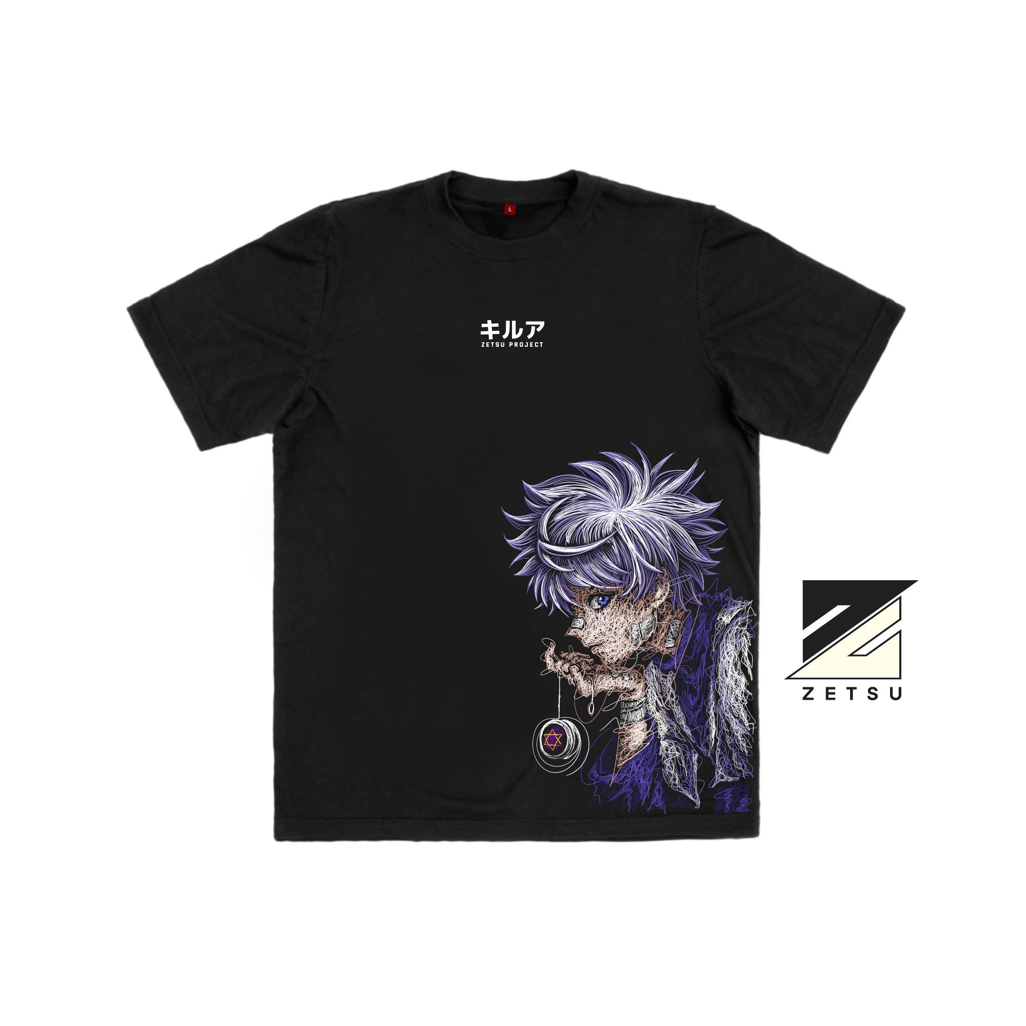 Zetproject Zetsu - Kaos Tshirt Anime Distro Hitam Pria Wanita Lengan Pendek - Killua-2