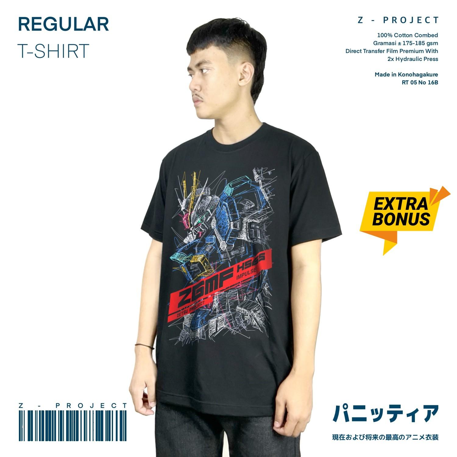 Zetproject Zetsu - Kaos Tshirt Anime Distro Hitam Pria Wanita Lengan Pendek - Impulse