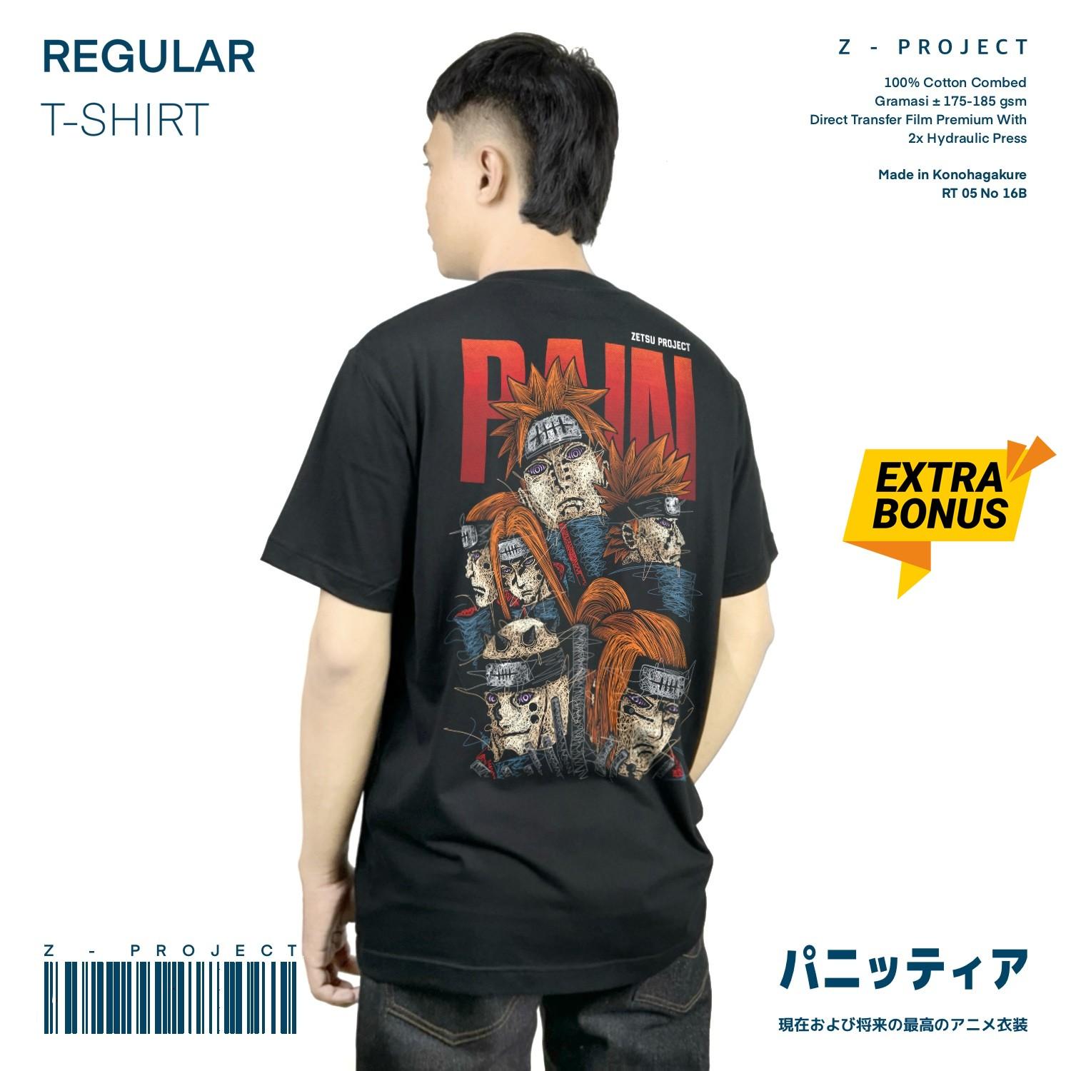 Zetproject Zetsu - Kaos Tshirt Anime Distro Hitam Pria Wanita Lengan Pendek - Pain