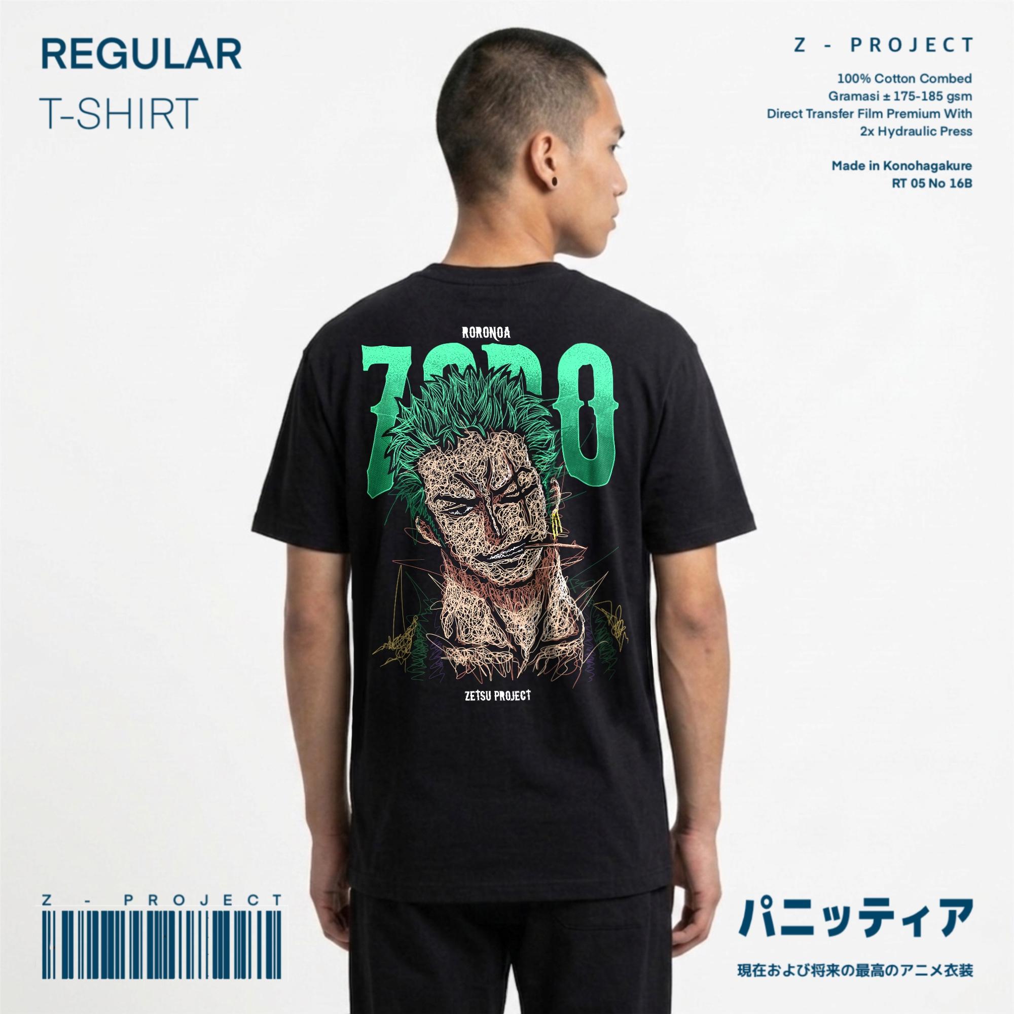Zetproject Zetsu - Kaos Tshirt Anime Distro Hitam Pria Wanita Lengan Pendek - Zororeg