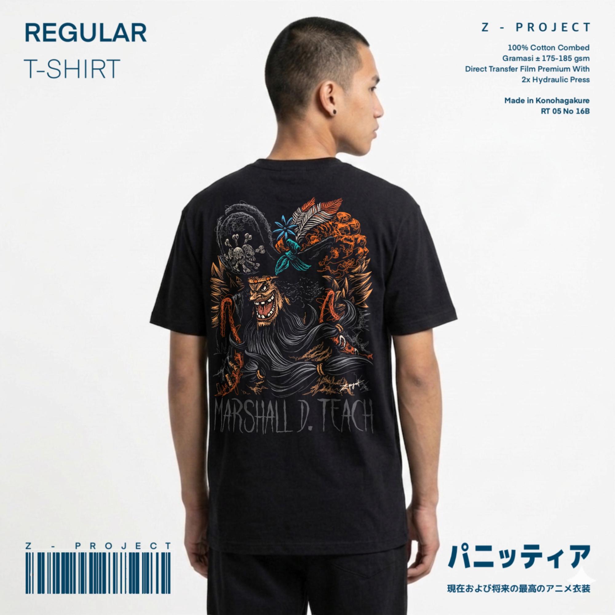 Zetproject Zetsu - Kaos Tshirt Anime Distro Hitam Pria Wanita Lengan Pendek - Kurohige