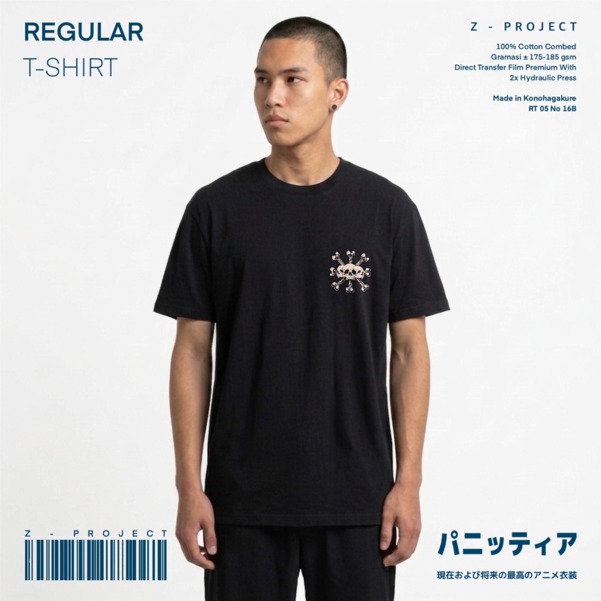 Zetproject Zetsu - Kaos Tshirt Anime Distro Hitam Pria Wanita Lengan Pendek - Kurohige-3