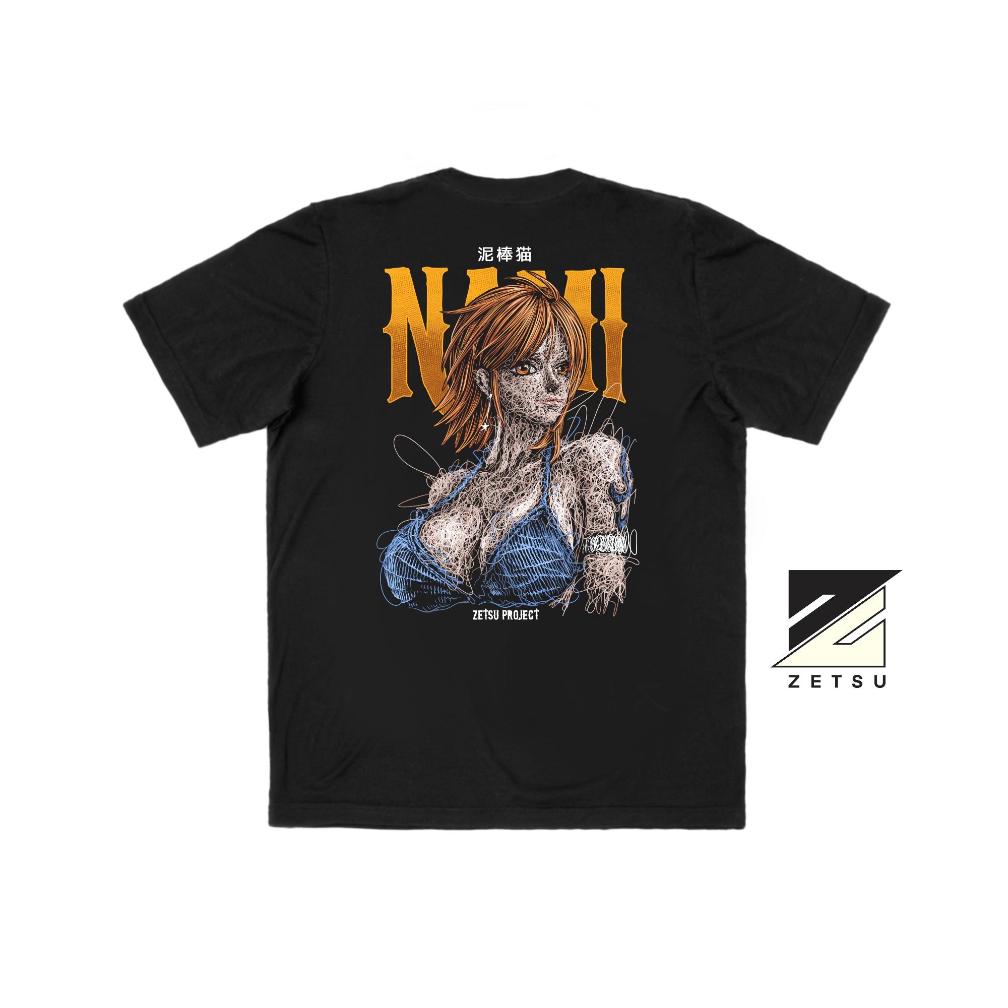 Zetproject Zetsu - Kaos Tshirt Anime Distro Hitam Pria Wanita Lengan Pendek - Nami-5