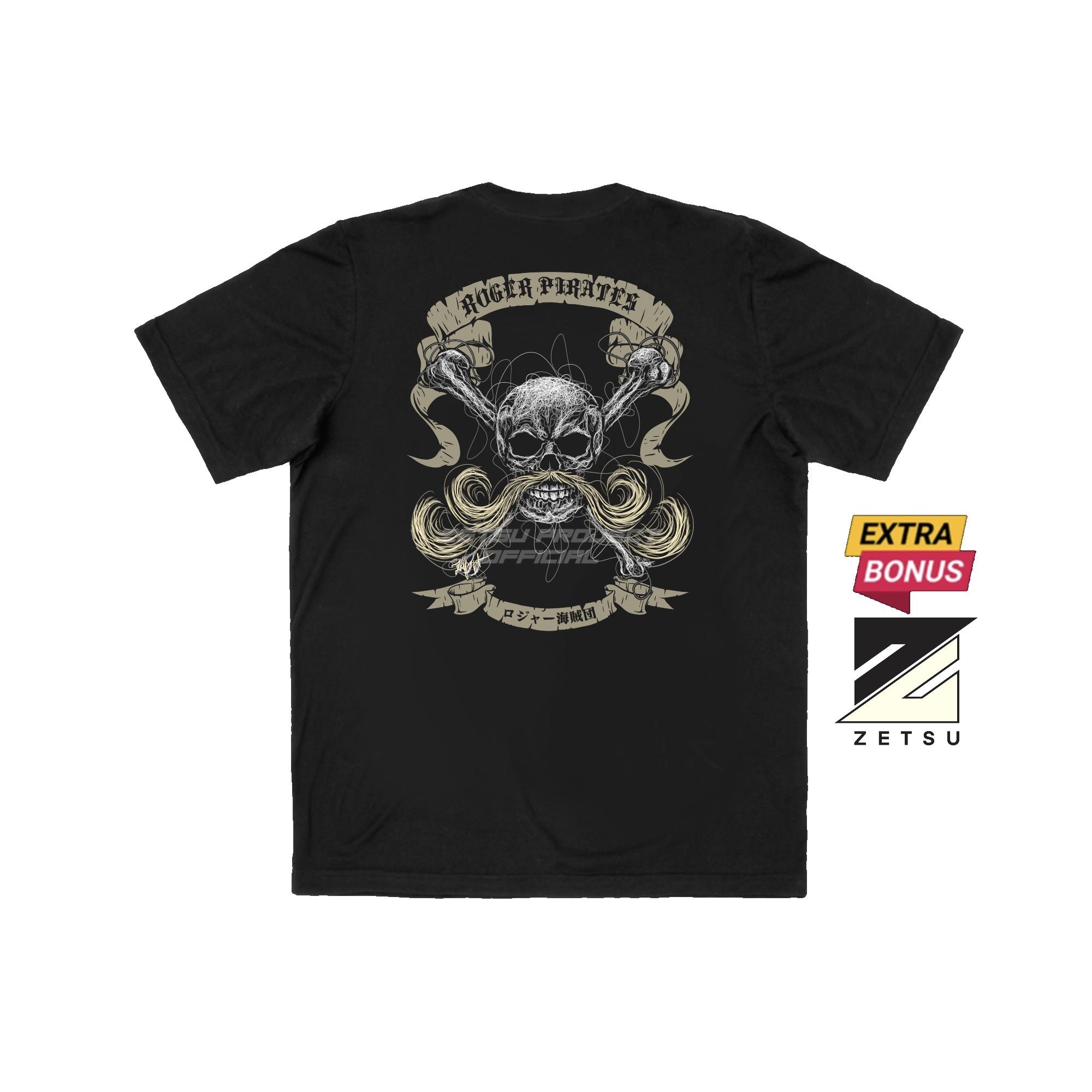 Zetproject Zetsu - Kaos Tshirt Anime Distro Hitam Pria Wanita Lengan Pendek - Roger Pirates-4