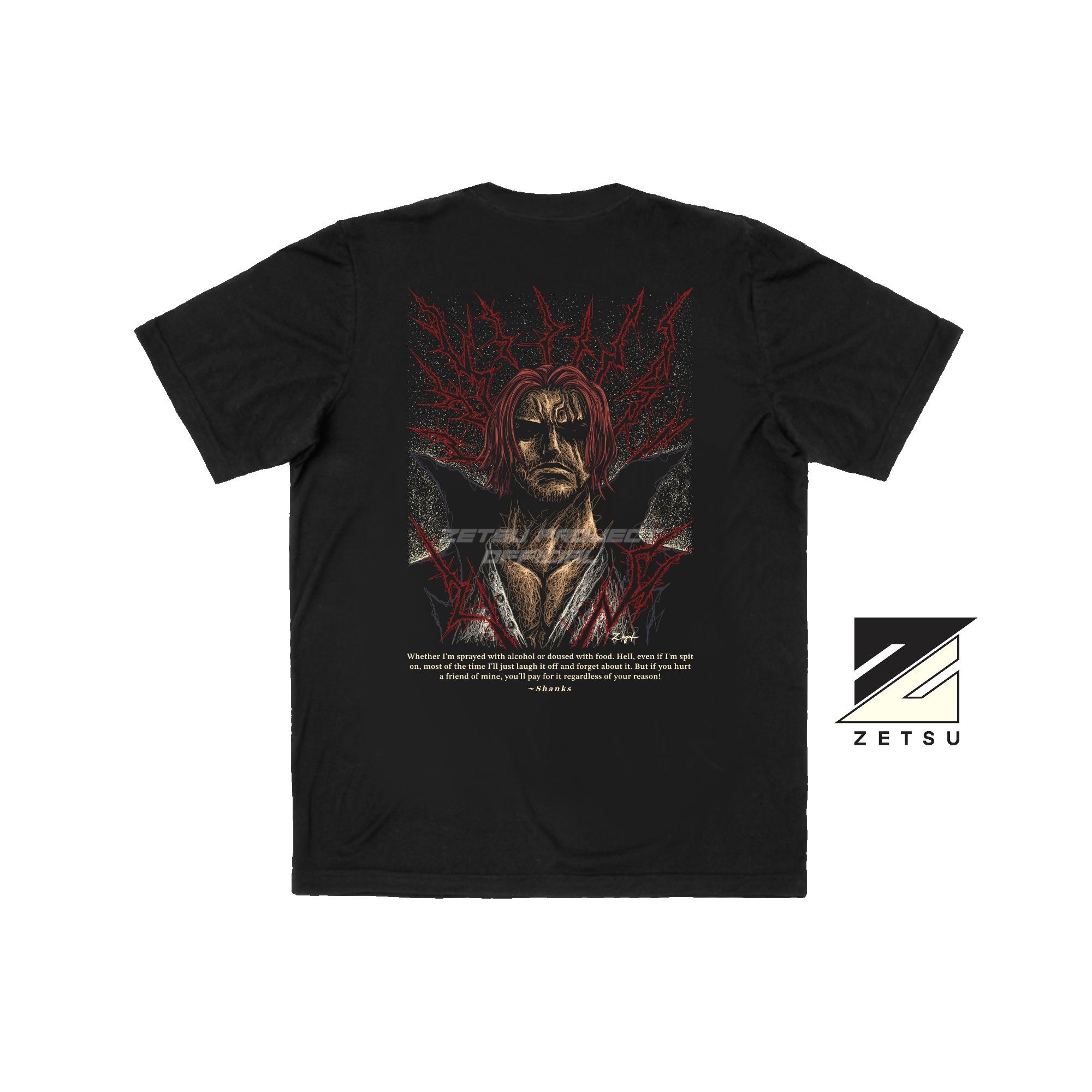 Zetproject Zetsu - Kaos Tshirt Anime Distro Hitam Pria Wanita Lengan Pendek - Shanks-4