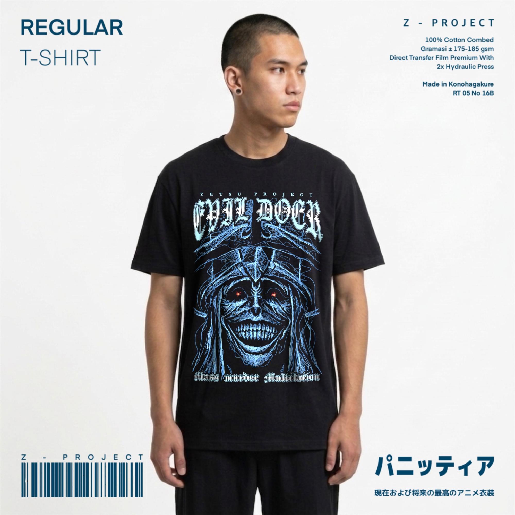 Zetproject Zetsu - Kaos Tshirt Anime Distro Hitam Pria Wanita Lengan Pendek - Sfgod