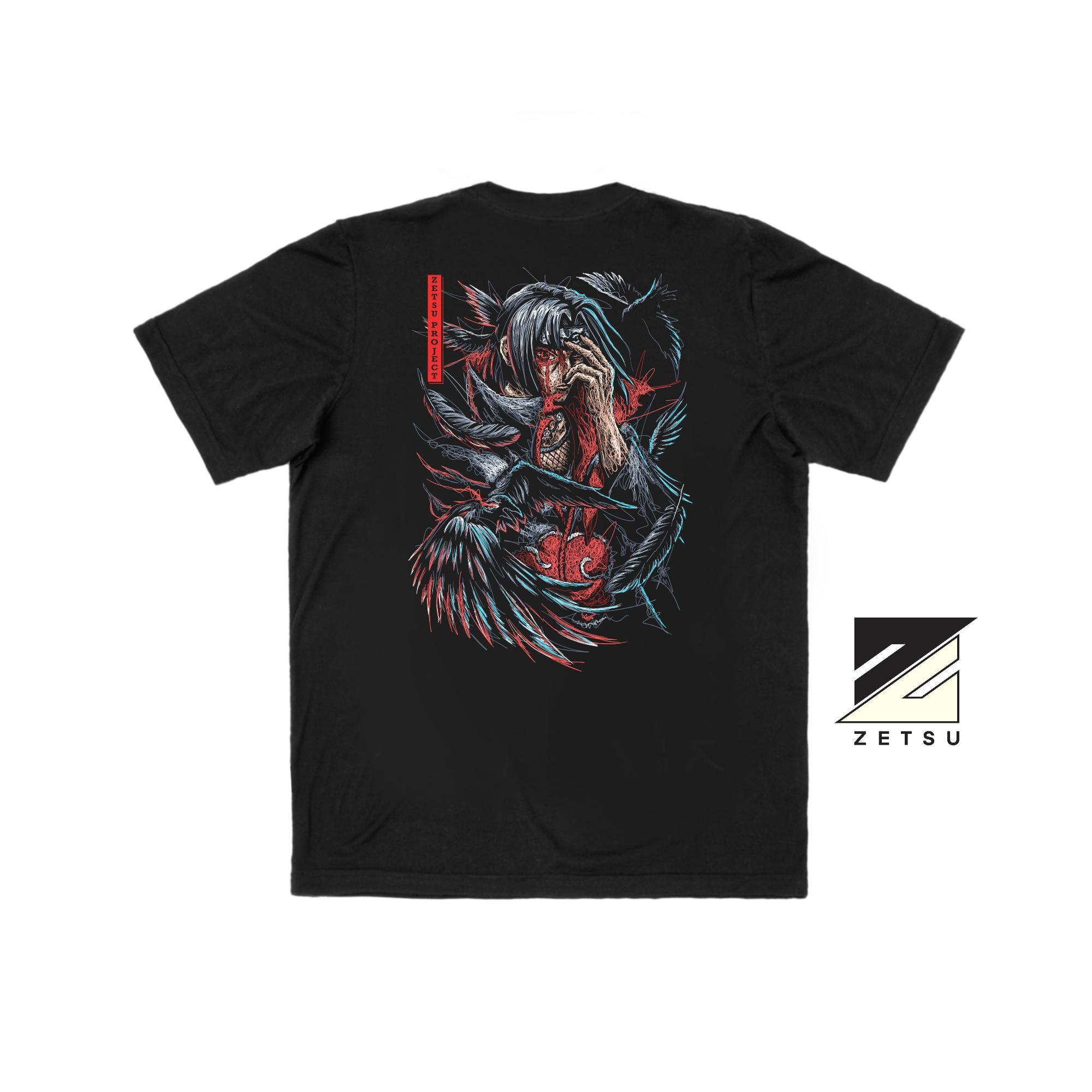Zetproject Zetsu - Kaos Tshirt Anime Distro Hitam Pria Wanita Lengan Pendek - Itachi-3