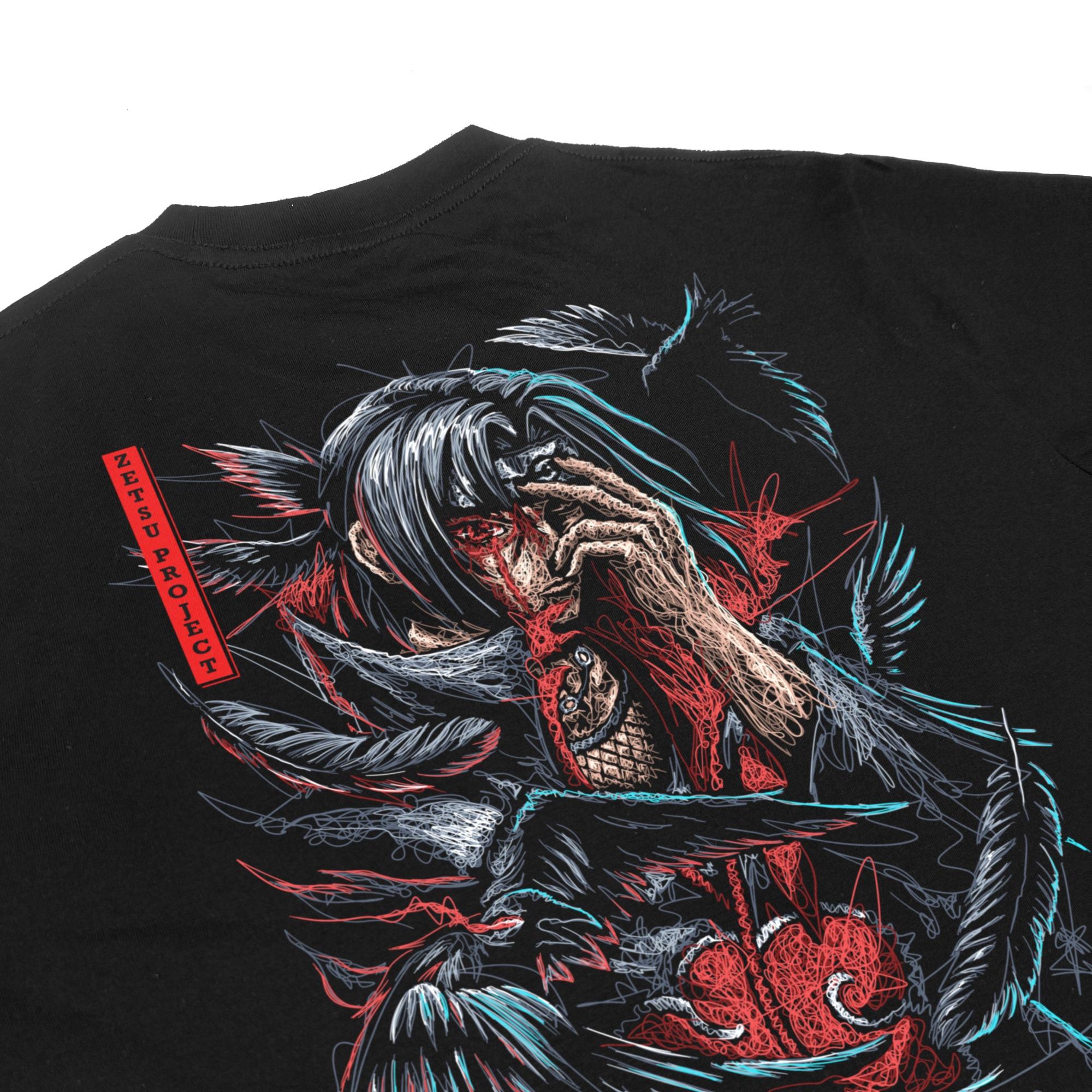 Zetproject Zetsu - Kaos Tshirt Anime Distro Hitam Pria Wanita Lengan Pendek - Itachi-5