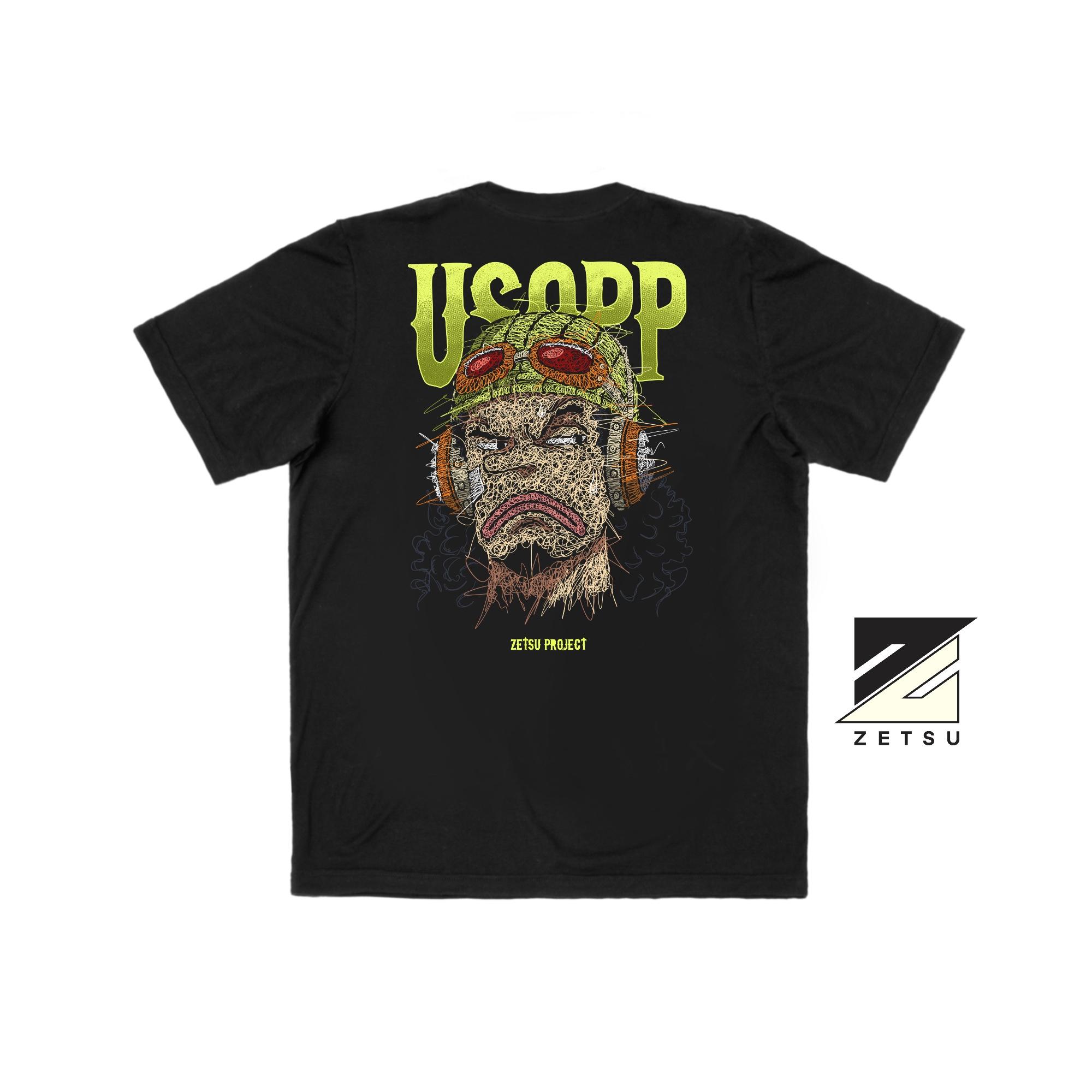 Zetproject Zetsu - Kaos Tshirt Anime Distro Hitam Pria Wanita Lengan Pendek - Usopp-4