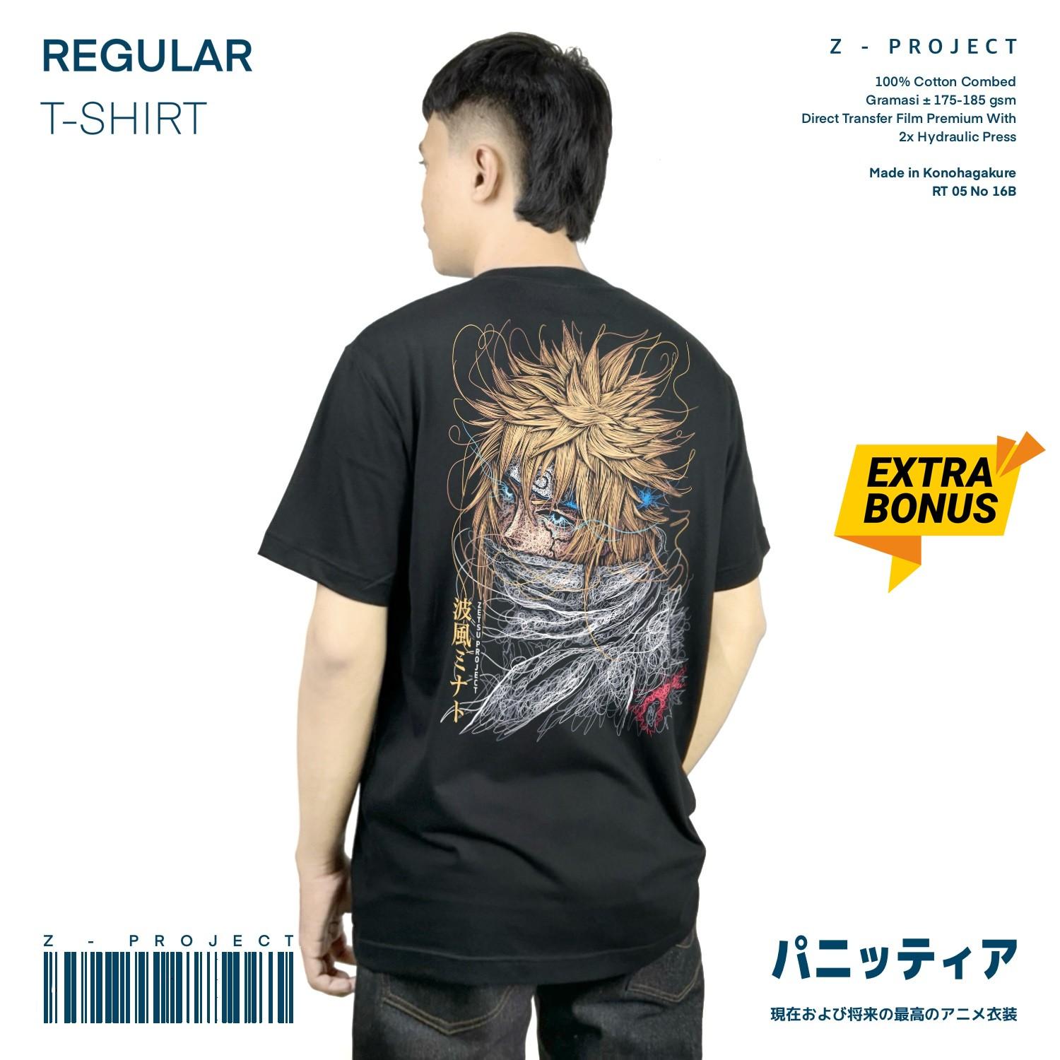 Zetproject Zetsu - Kaos Tshirt Anime Distro Hitam Pria Wanita Lengan Pendek - Minato