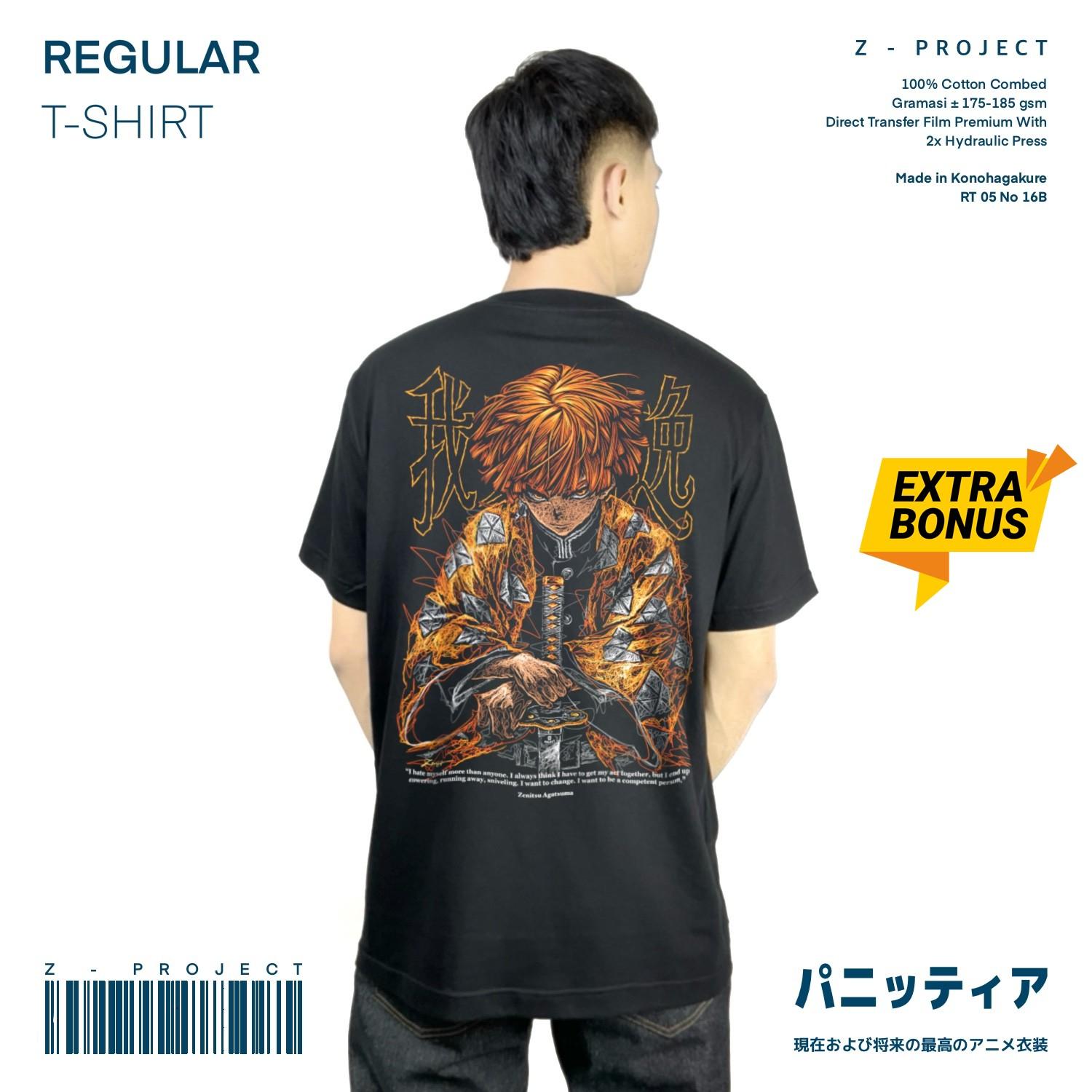 Zetproject Zetsu - Kaos Tshirt Anime Distro Hitam Pria Wanita Lengan Pendek - Zenitsu