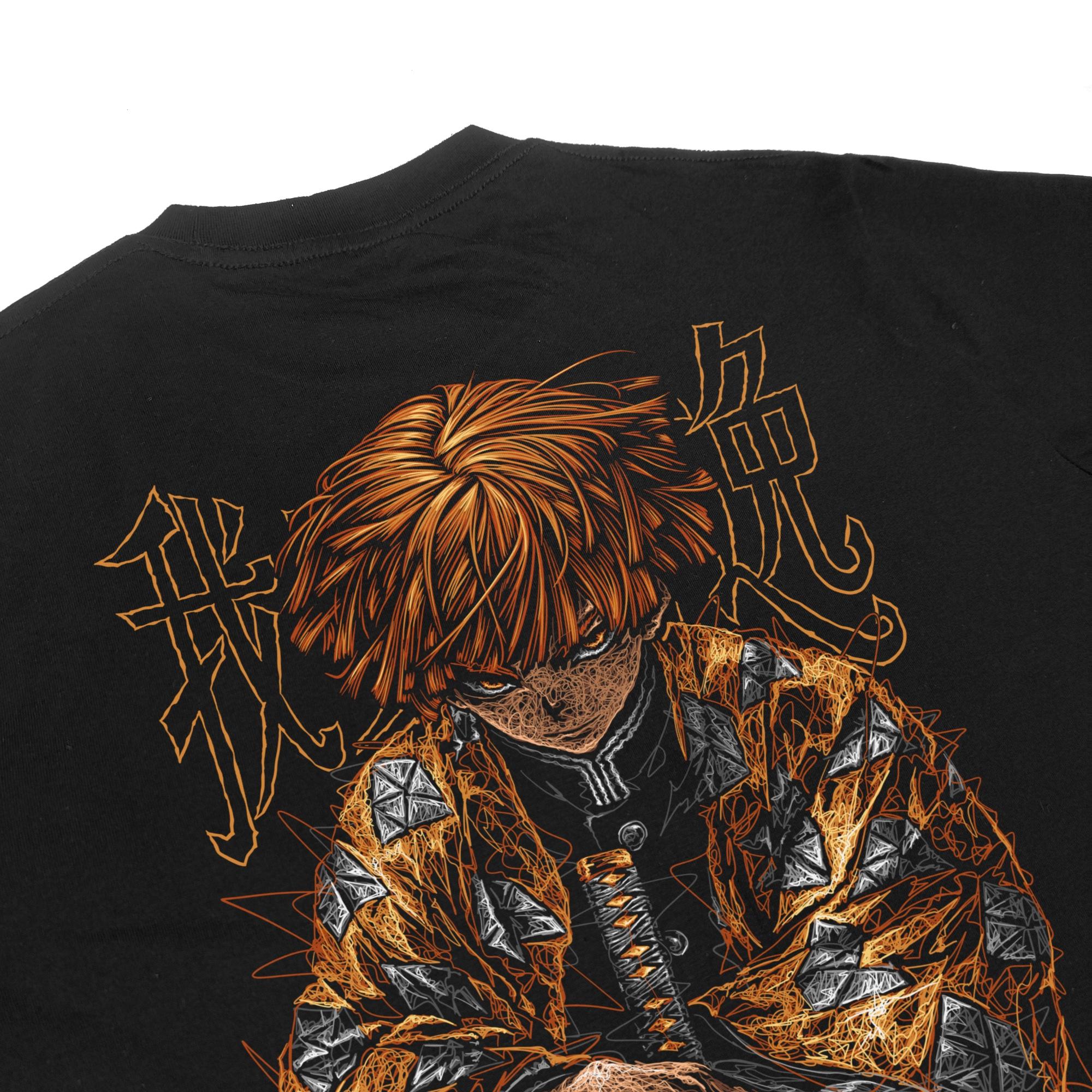 Zetproject Zetsu - Kaos Tshirt Anime Distro Hitam Pria Wanita Lengan Pendek - Zenitsu-3