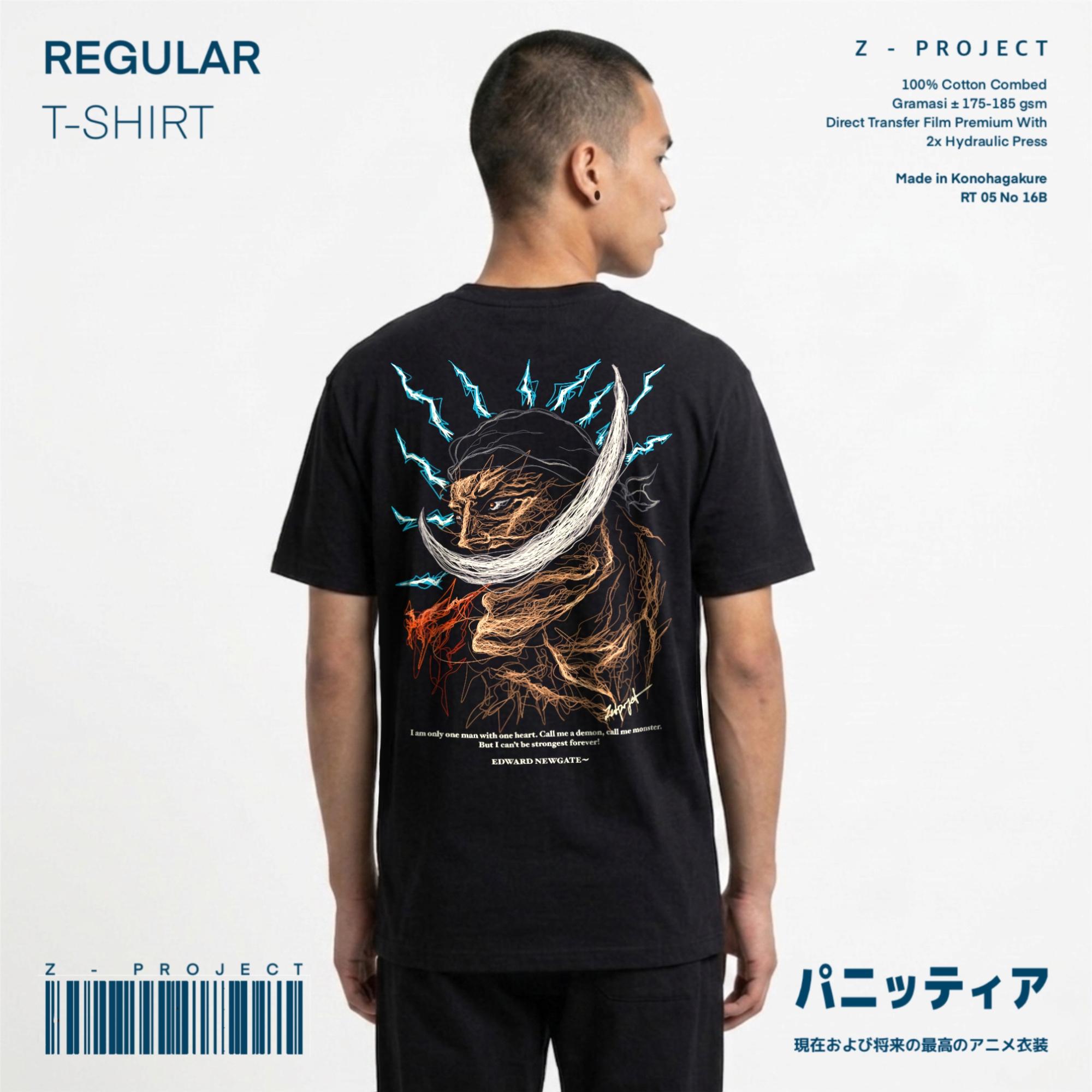 Zetproject Zetsu - Kaos Tshirt Anime Distro Hitam Pria Wanita Lengan Pendek - Shirohige