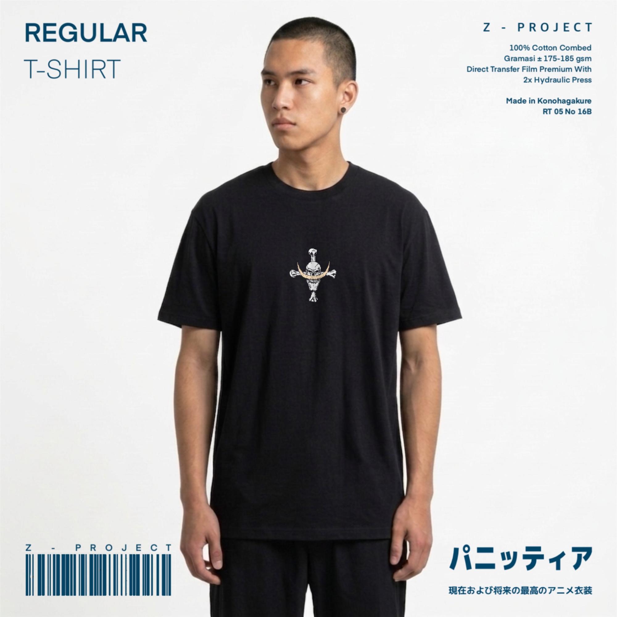 Zetproject Zetsu - Kaos Tshirt Anime Distro Hitam Pria Wanita Lengan Pendek - Shirohige-3