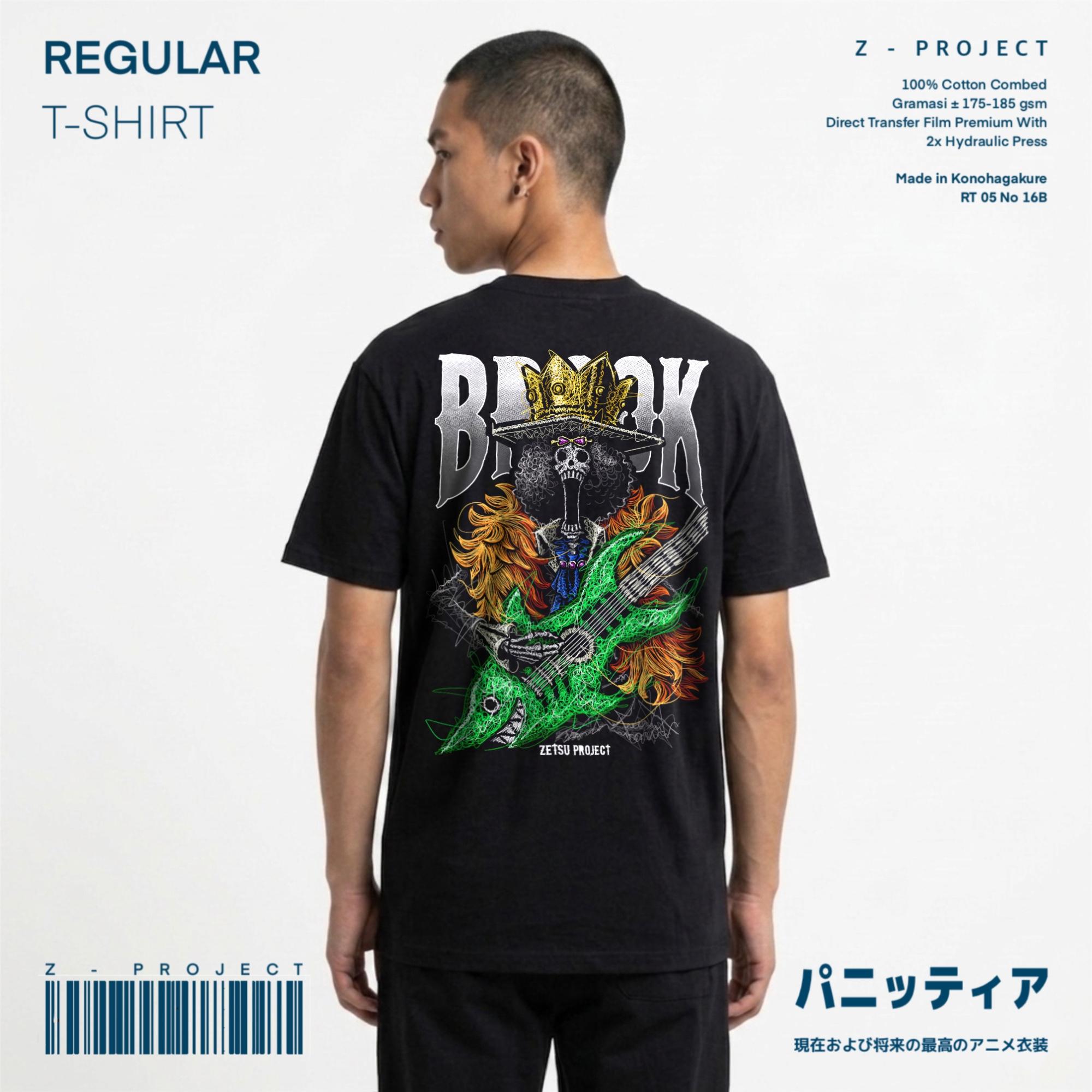 Zetproject Zetsu - Kaos Tshirt Anime Distro Hitam Pria Wanita Lengan Pendek - Brook