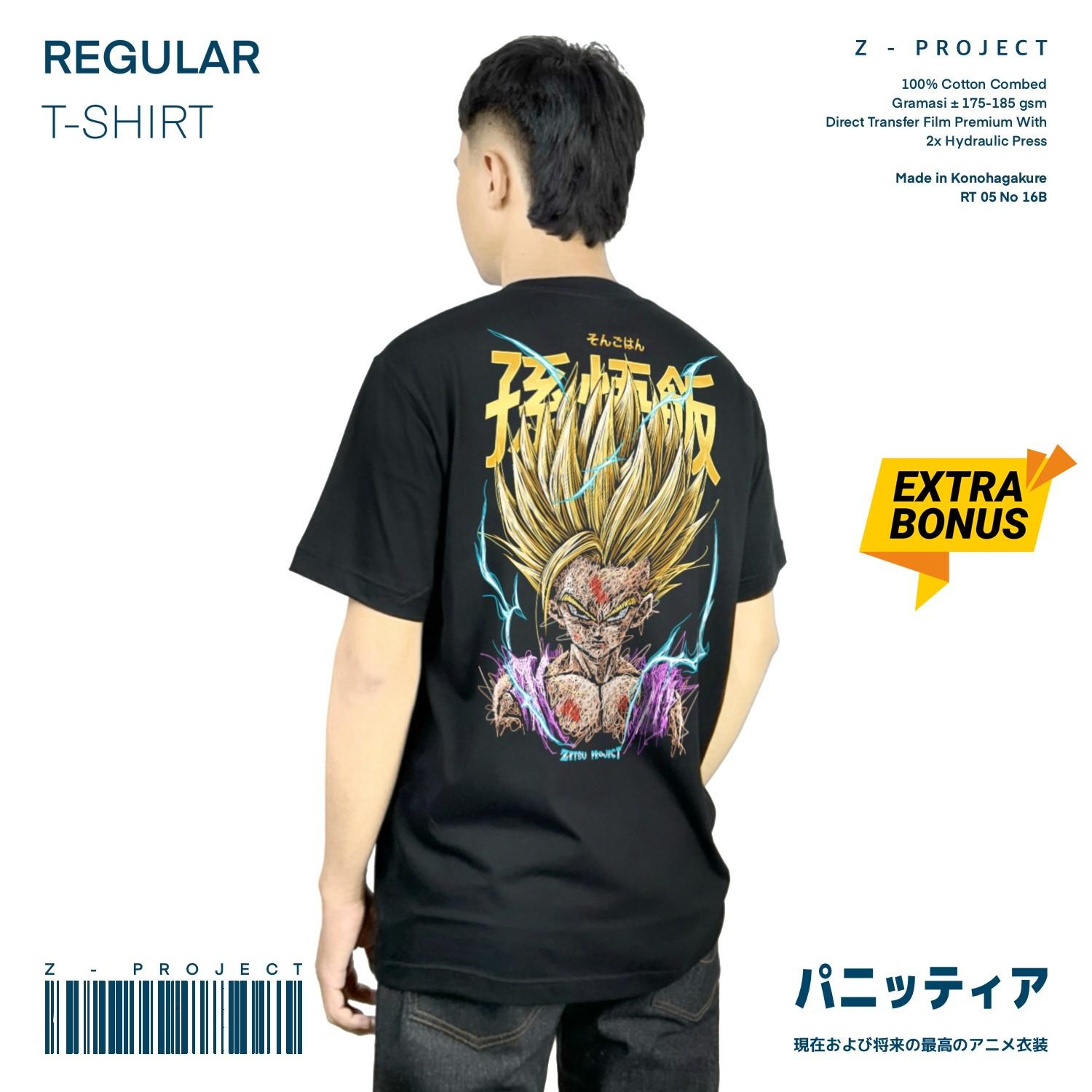 Zetproject Zetsu - Kaos Tshirt Anime Distro Hitam Pria Wanita Lengan Pendek - Gohan