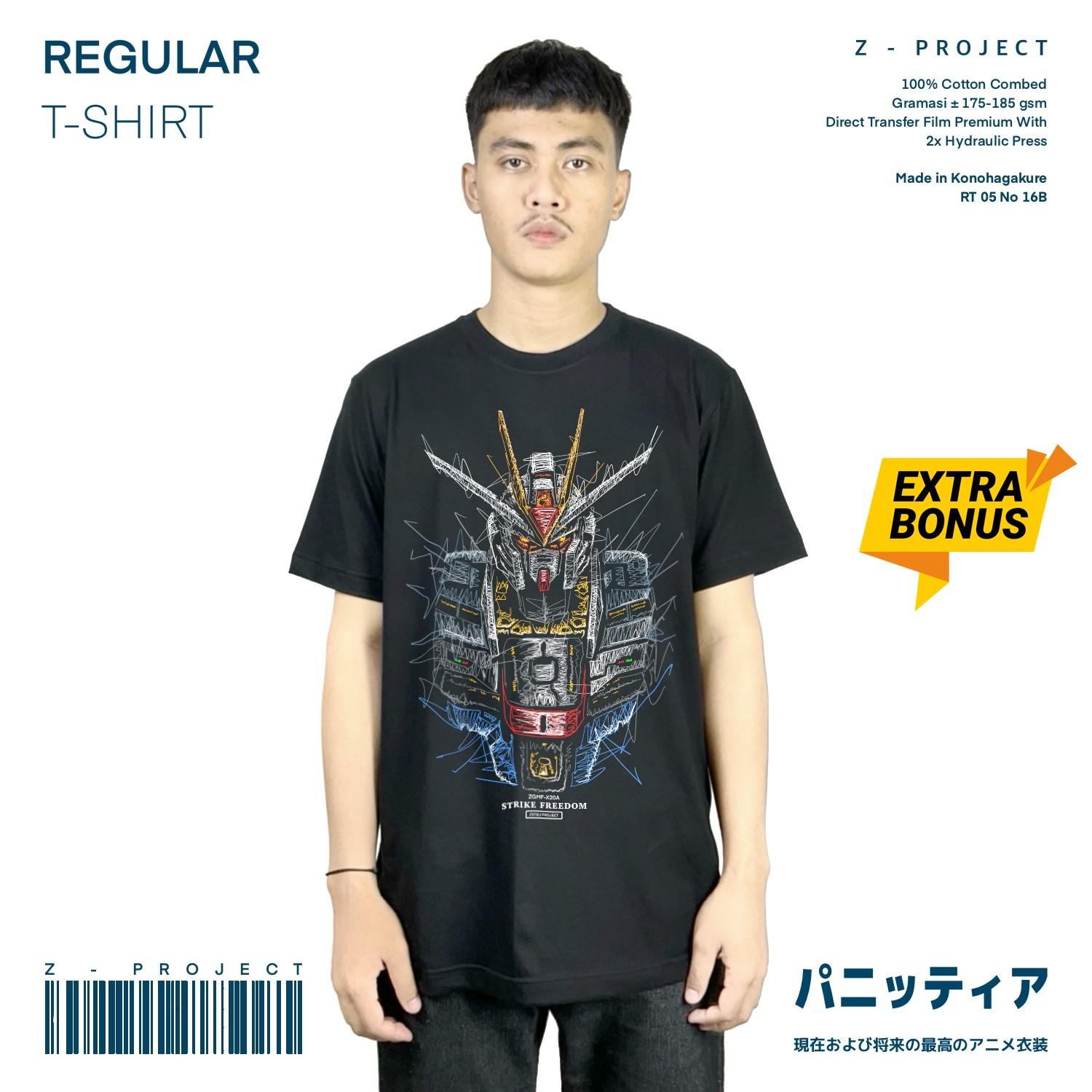 Zetproject Zetsu - Kaos Tshirt Anime Distro Hitam Pria Wanita Lengan Pendek - Strikefreedom