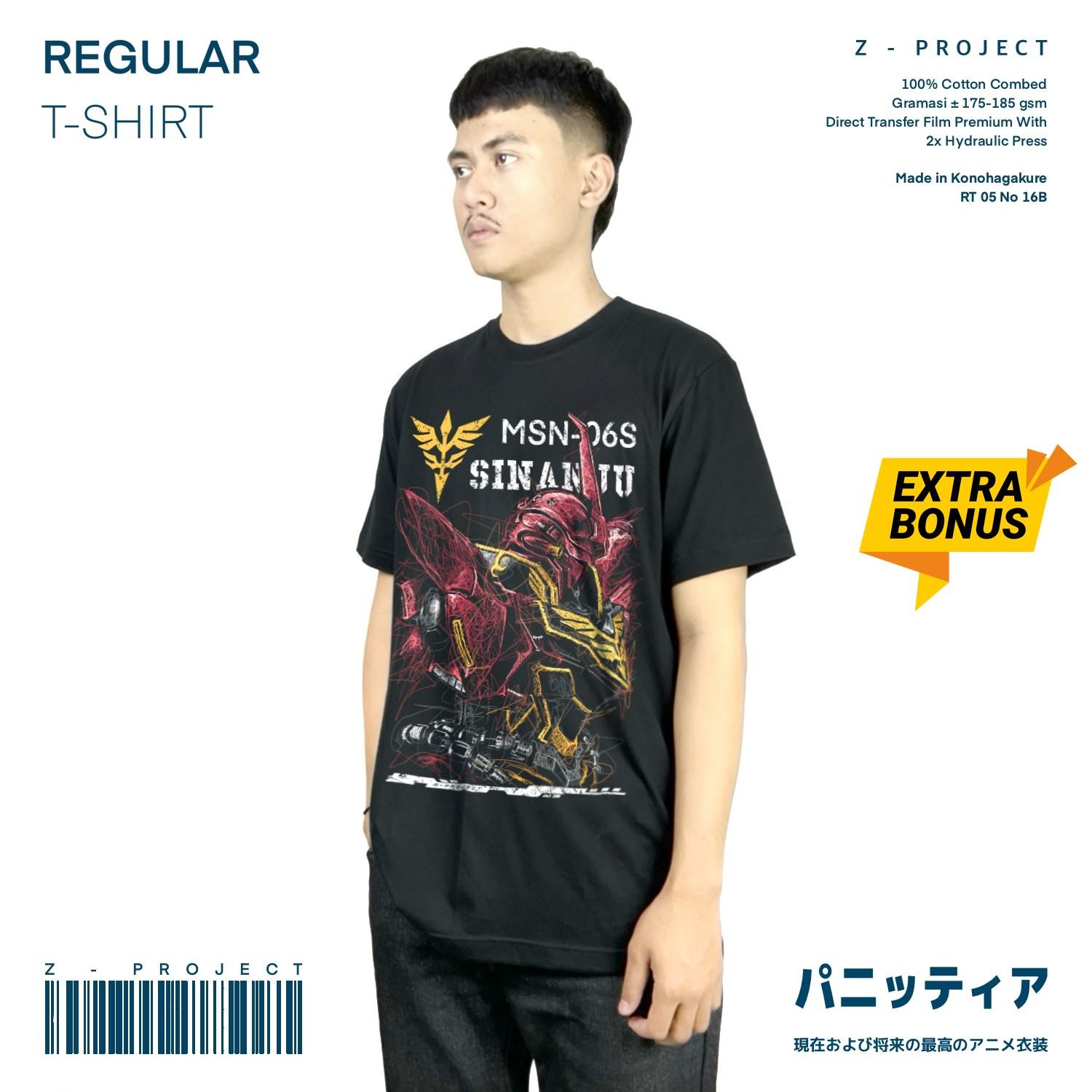 Zetproject Zetsu - Kaos Tshirt Anime Distro Hitam Pria Wanita Lengan Pendek - Sinanju