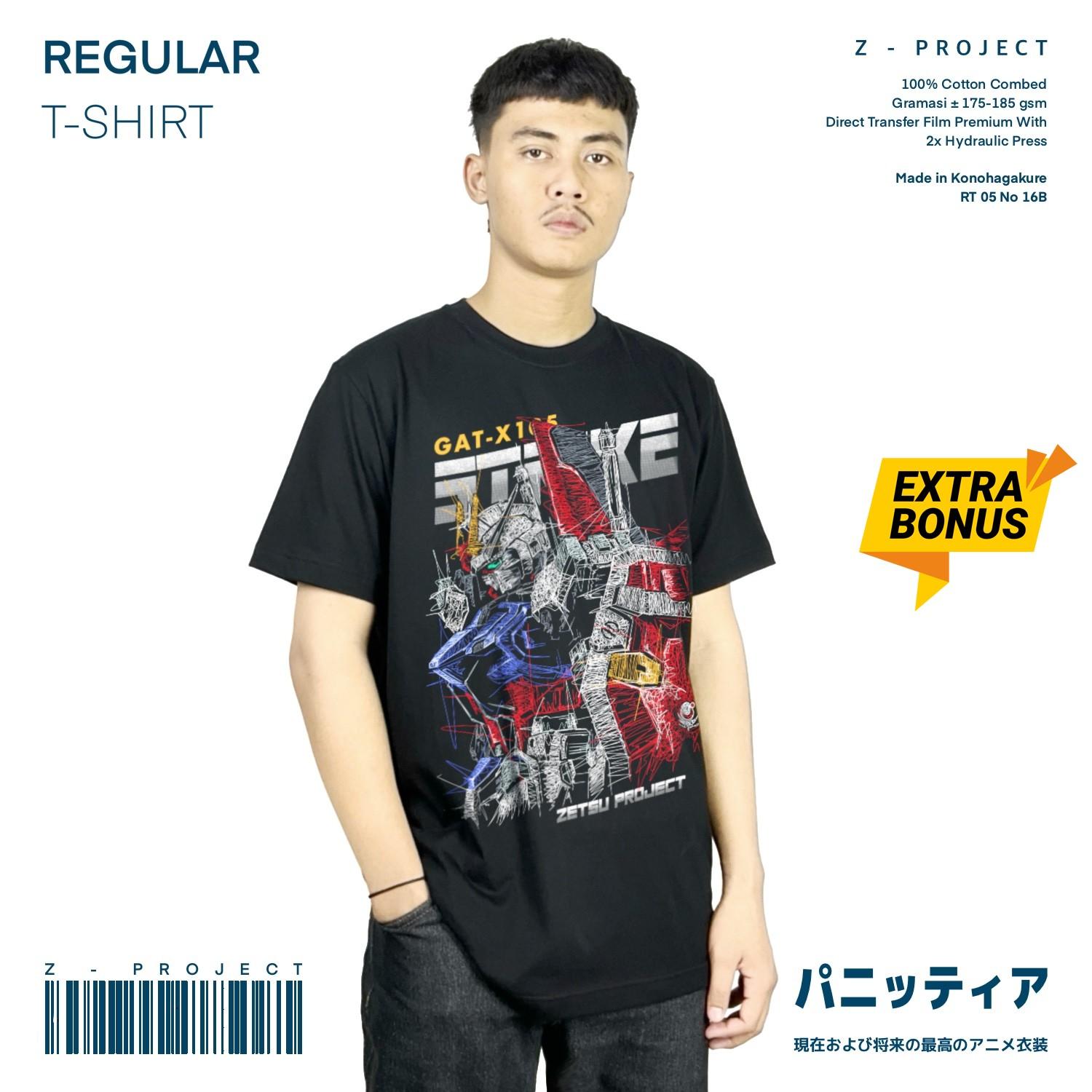 Zetproject Zetsu - Kaos Tshirt Anime Distro Hitam Pria Wanita Lengan Pendek - Strikemecha