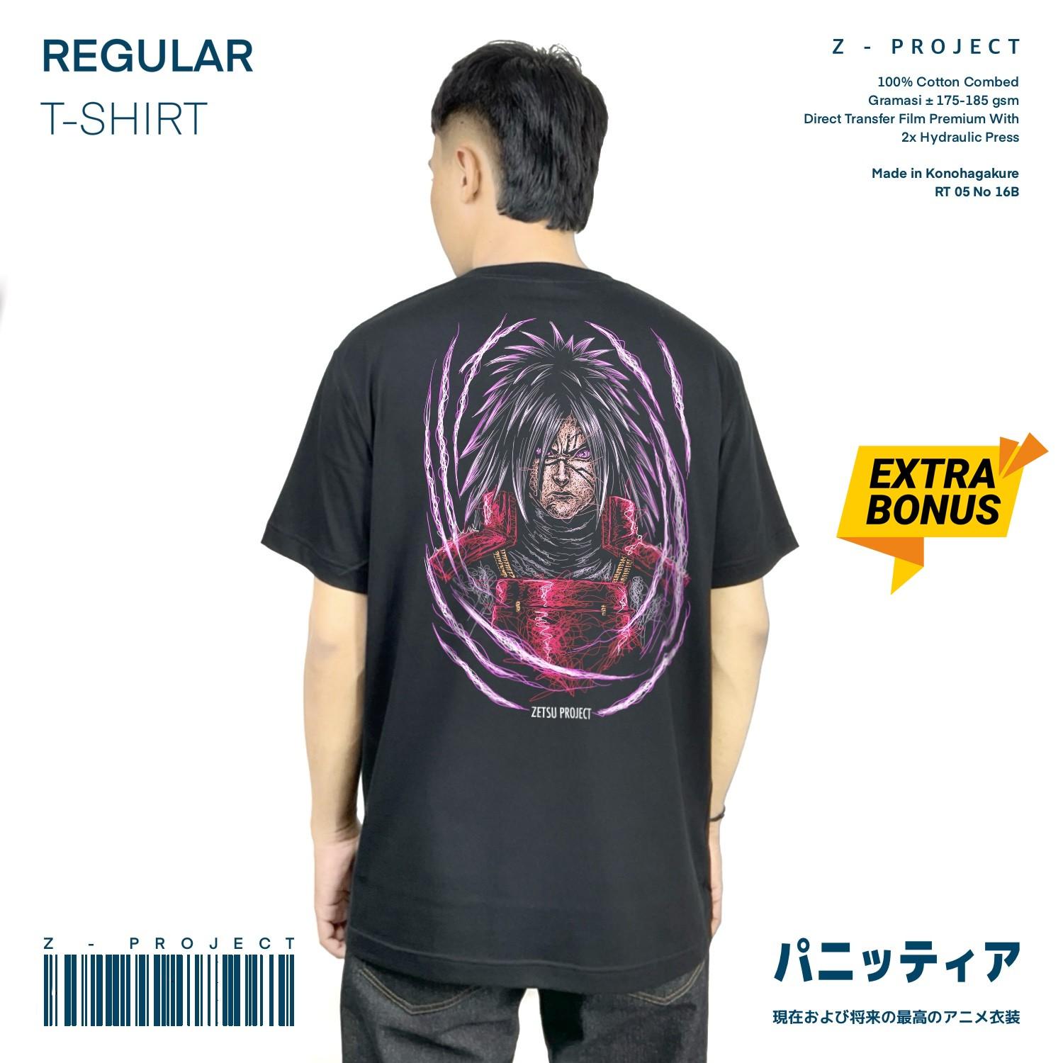 Zetproject Zetsu - Kaos Tshirt Anime Distro Hitam Pria Wanita Lengan Pendek - Madara