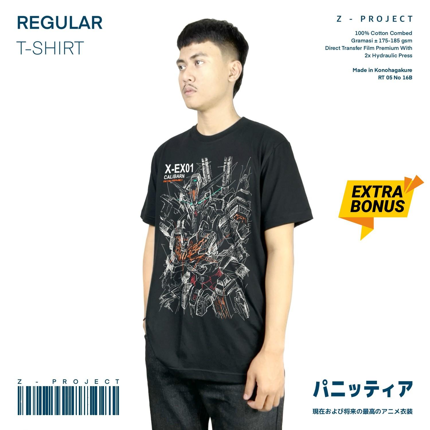 Zetproject Zetsu - Kaos Tshirt Anime Distro Hitam Pria Wanita Lengan Pendek - Calibarn