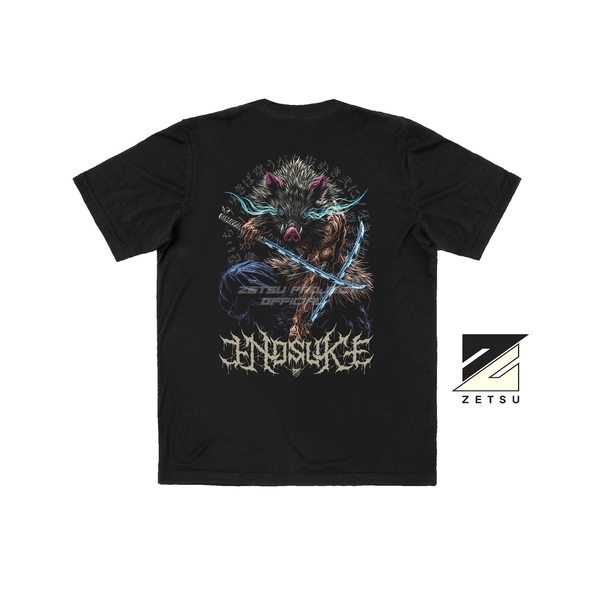 Zetproject Zetsu - Kaos Tshirt Anime Distro Hitam Pria Wanita Lengan Pendek - Inosuke-3