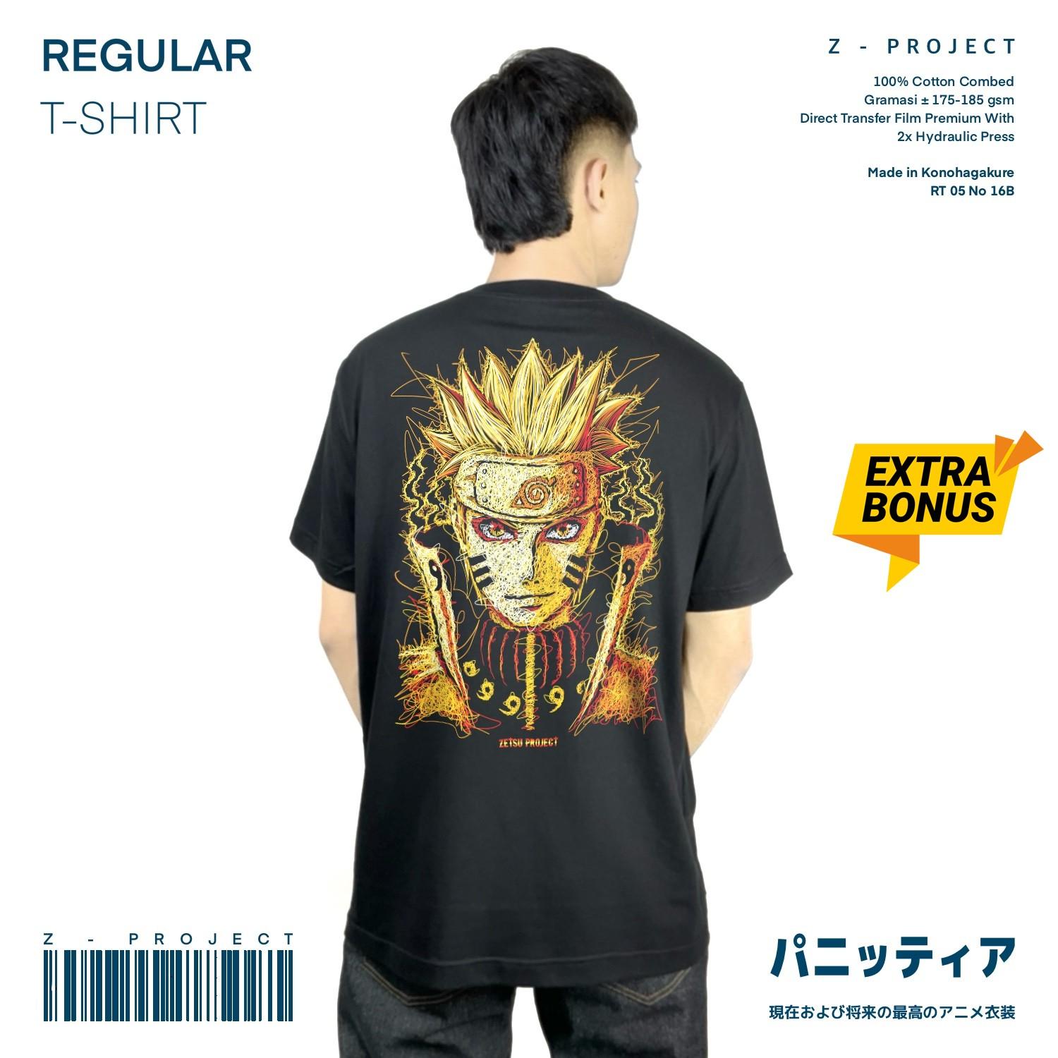 Zetproject Zetsu - Kaos Tshirt Anime Distro Hitam Pria Wanita Lengan Pendek - Kyubimode