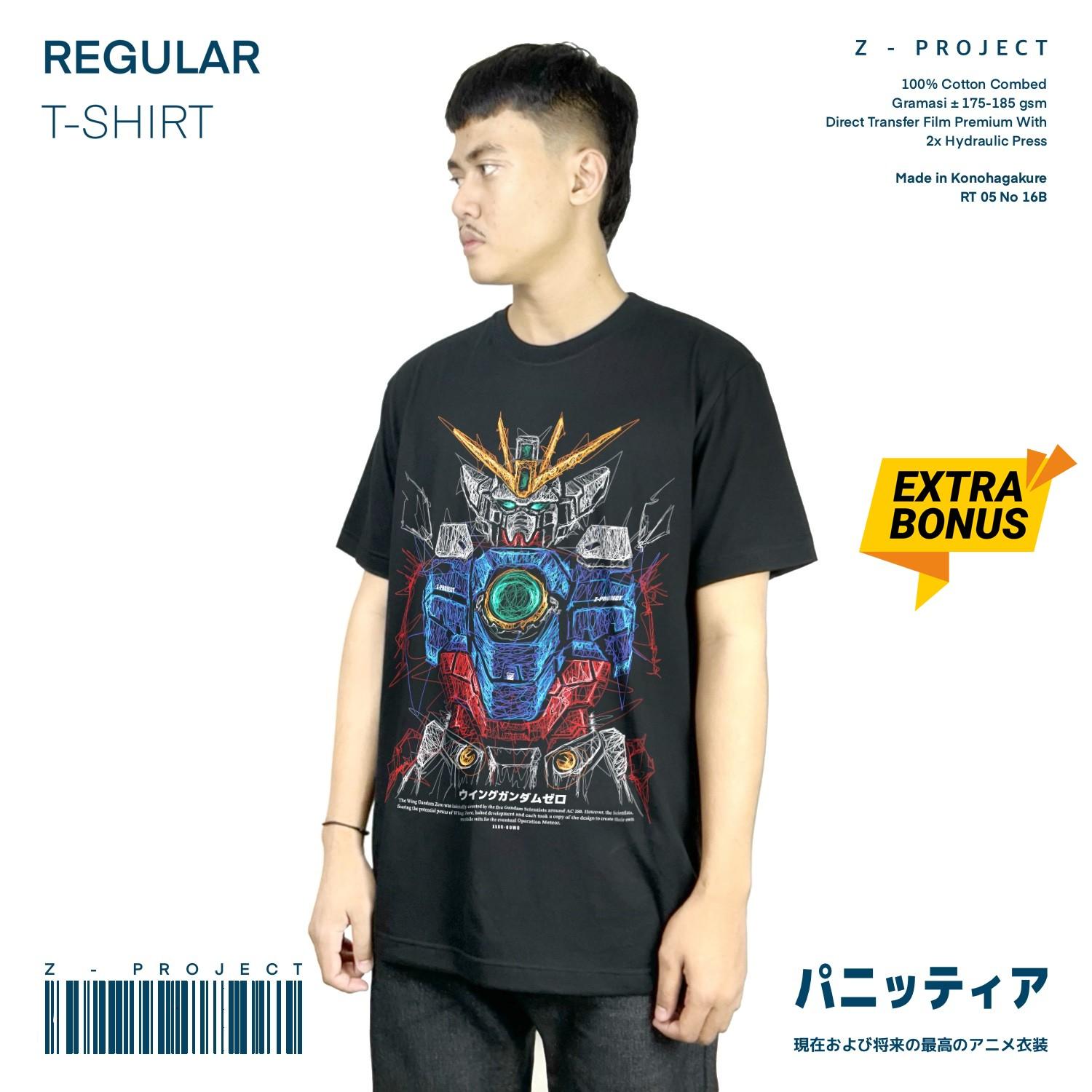 Zetproject Zetsu - Kaos Tshirt Anime Distro Hitam Pria Wanita Lengan Pendek - Wing