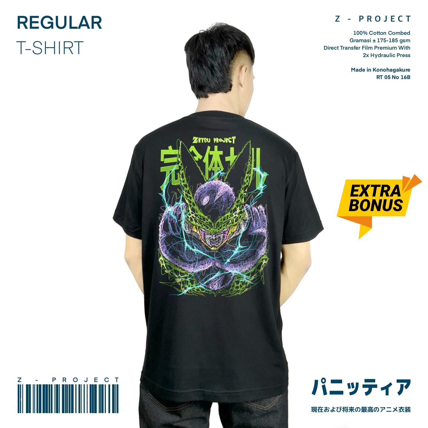 Zetproject Zetsu - Kaos Tshirt Anime Distro Hitam Pria Wanita Lengan Pendek - Cell