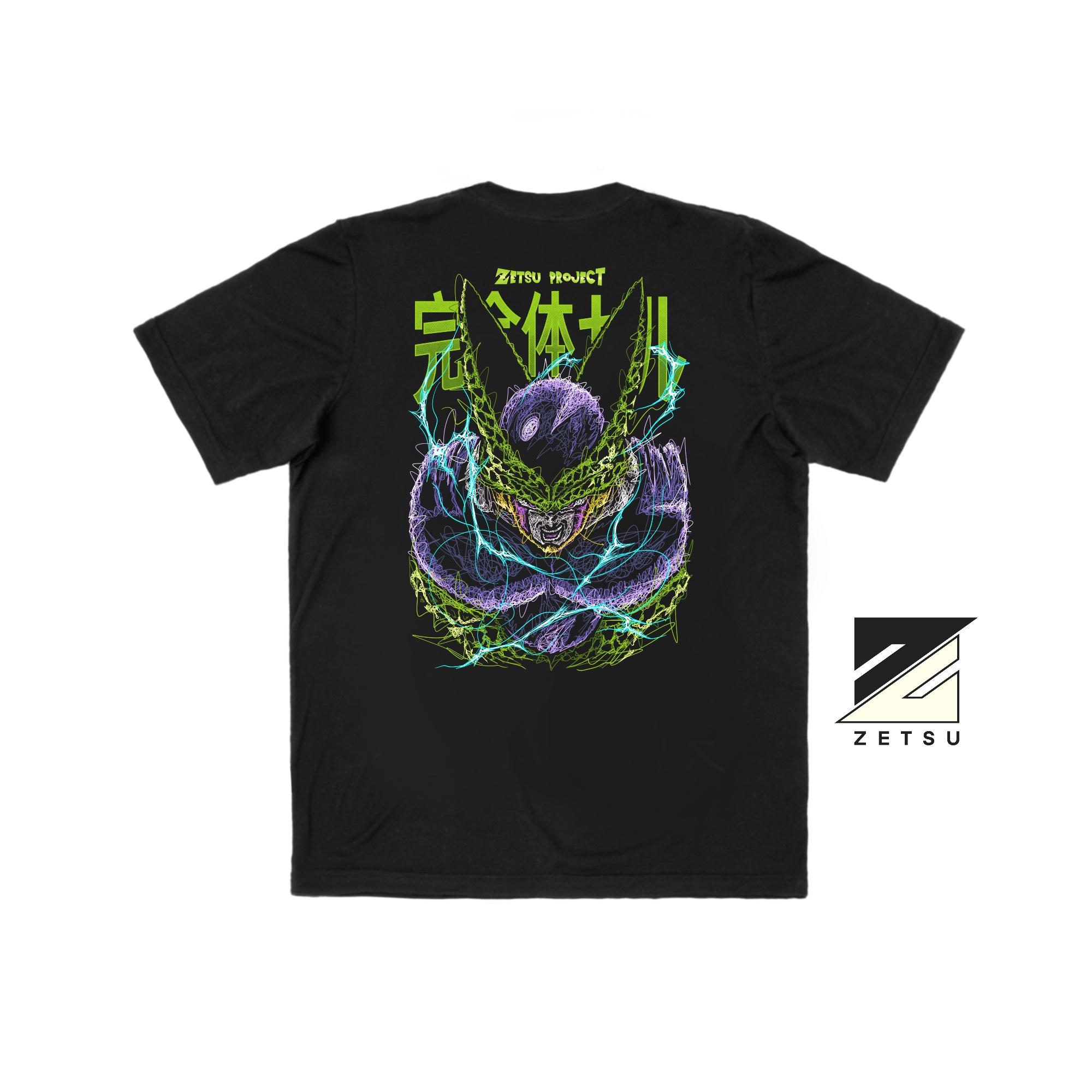 Zetproject Zetsu - Kaos Tshirt Anime Distro Hitam Pria Wanita Lengan Pendek - Cell-3