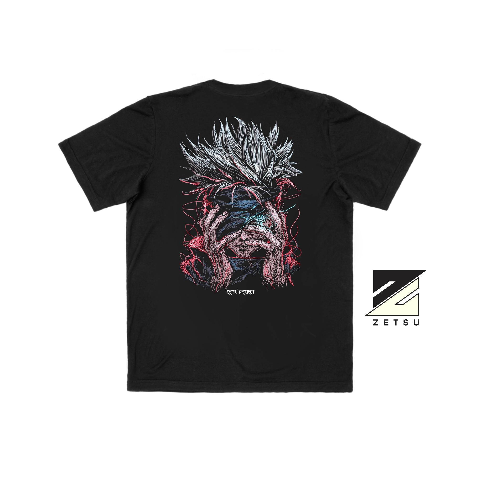 Zetproject Zetsu - Kaos Tshirt Anime Distro Hitam Pria Wanita Lengan Pendek - SCGojo-4