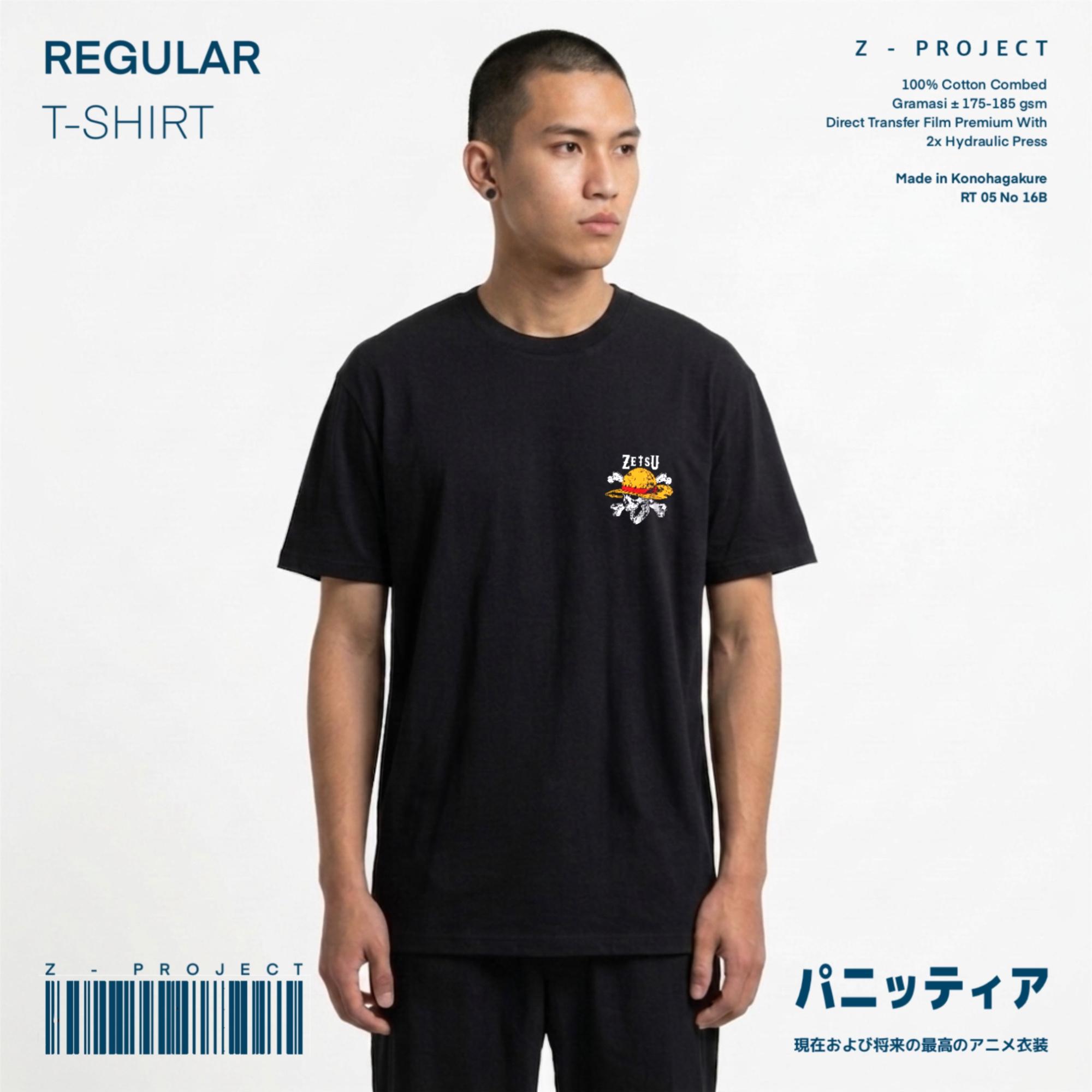 Zetproject Zetsu - Kaos Tshirt Anime Distro Hitam Pria Wanita Lengan Pendek - Sanji-3