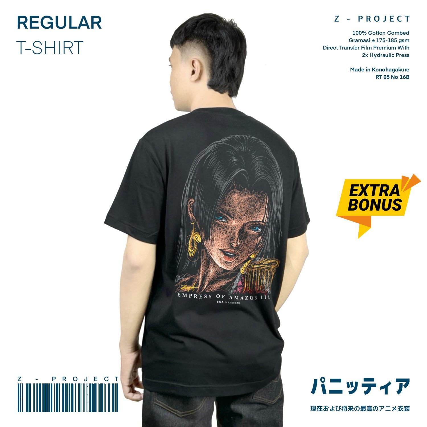 Zetproject Zetsu - Kaos Tshirt Anime Distro Hitam Pria Wanita Lengan Pendek - Hancock