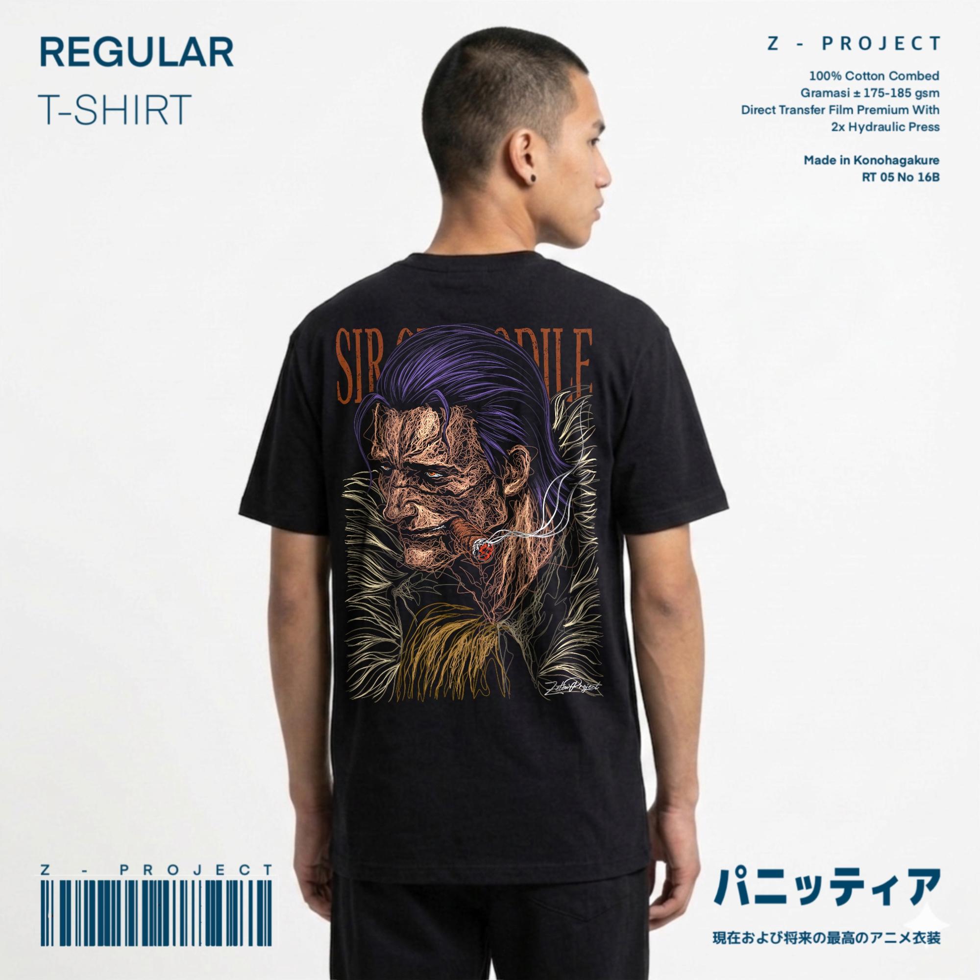 Zetproject Zetsu - Kaos Tshirt Anime Distro Hitam Pria Wanita Lengan Pendek - Crocodile